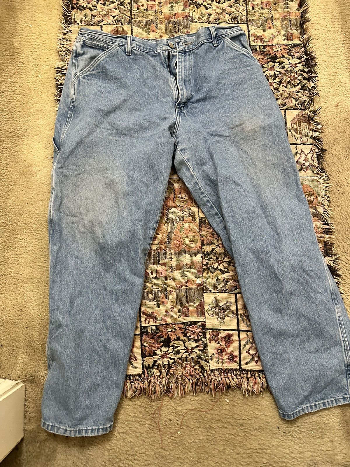 Japanese Brand × Vintage Vintage Y2k/2000s Baggy Grunge Light Wash Skater Denim Size US 34 / EU 50 - 6 Thumbnail