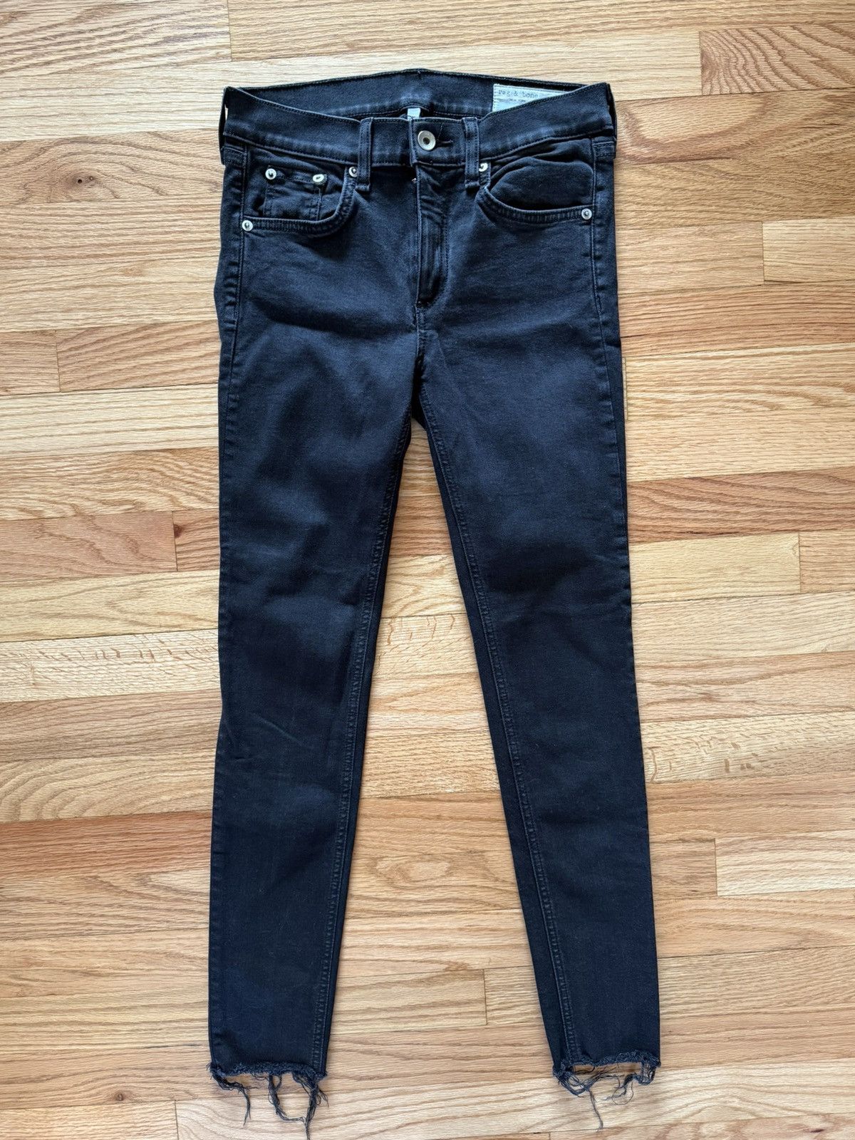 Rag & Bone Rag & Bone Raw Hem Ankle Skinny Denim Jeans 27W Black Size 27" / US 4 / IT 40 - 1 Thumbnail