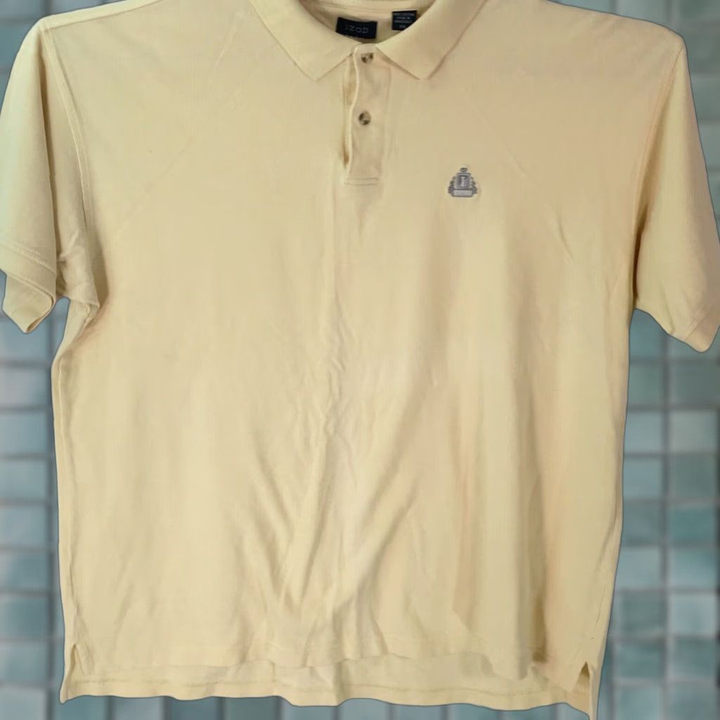 Izod IZOD Mens Yellow Polo Shirt 2XL Short Sleeve Collared Casual Regular Shirt Mens Size US XXL / EU 58 / 5 - 1 Thumbnail