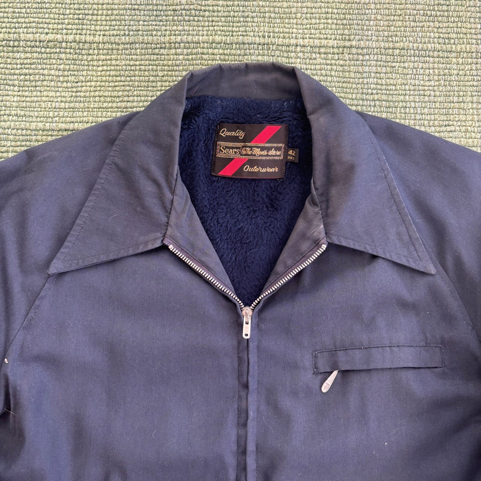Sears × Vintage Vintage 70s Sears faux fur lined collared bomber jacket Size US L / EU 52-54 / 3 - 2 Thumbnail