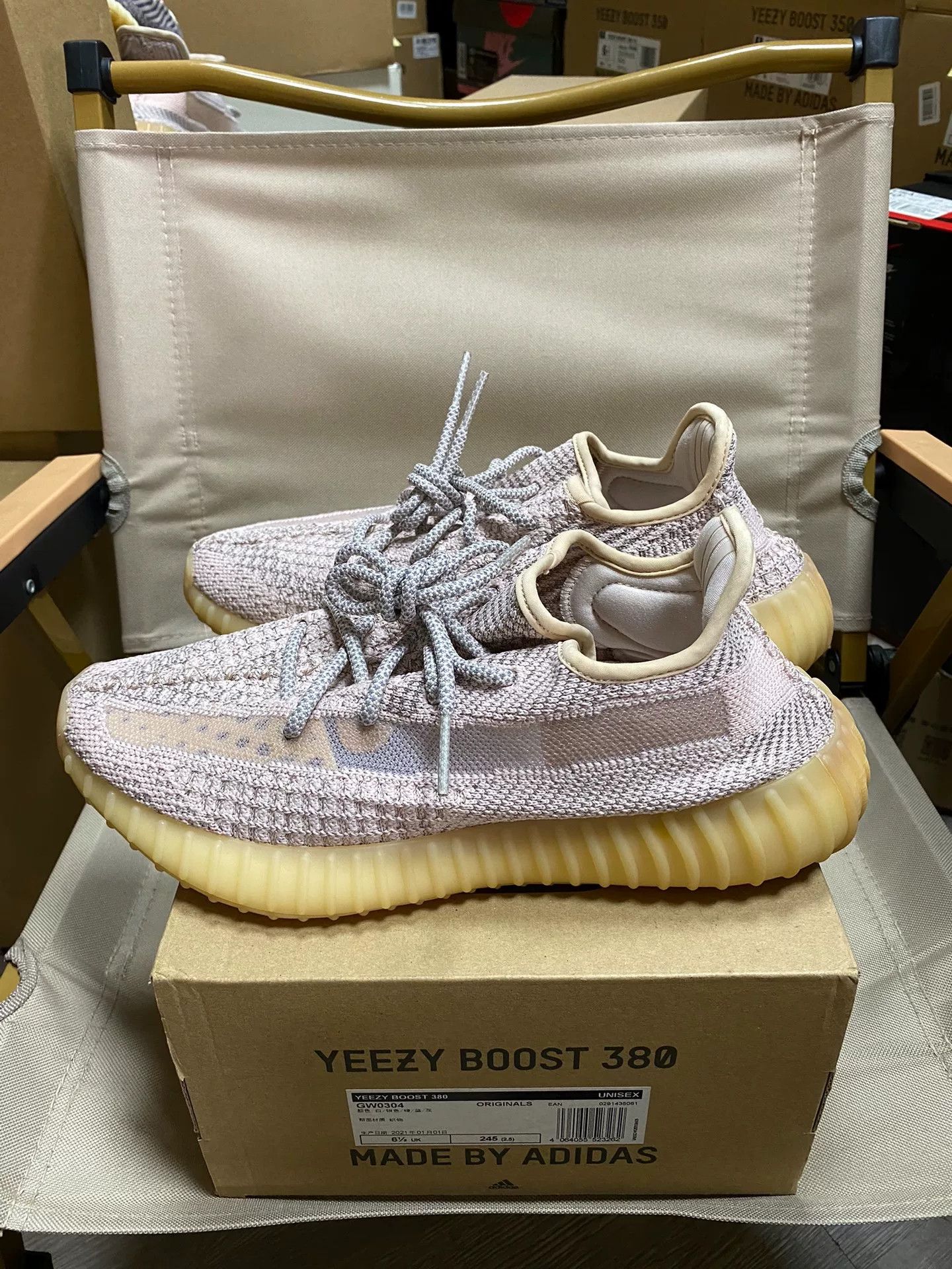 Adidas Adidas YEEZY350 Pink Lowtop Sneakers 42 Men Size US 9 / EU 42 - 1 Thumbnail