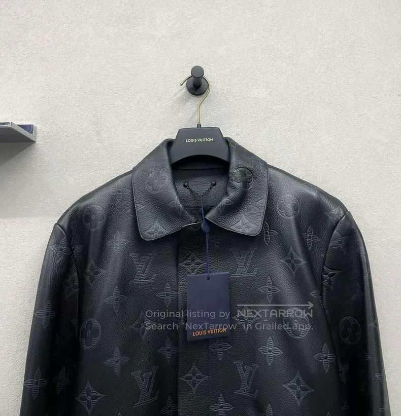 Louis Vuitton Louis Vuitton Black full logo leather jacket Size US S / EU 44-46 / 1 - 4 Thumbnail