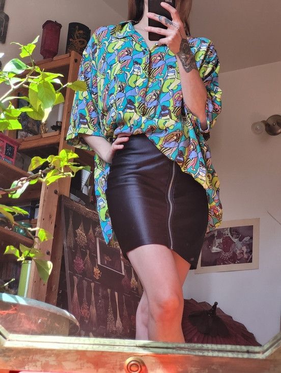 Other Flax Retro Print Oversized Casual Button Down Shirt - M Size US M / EU 48-50 / 2 - 2 Thumbnail