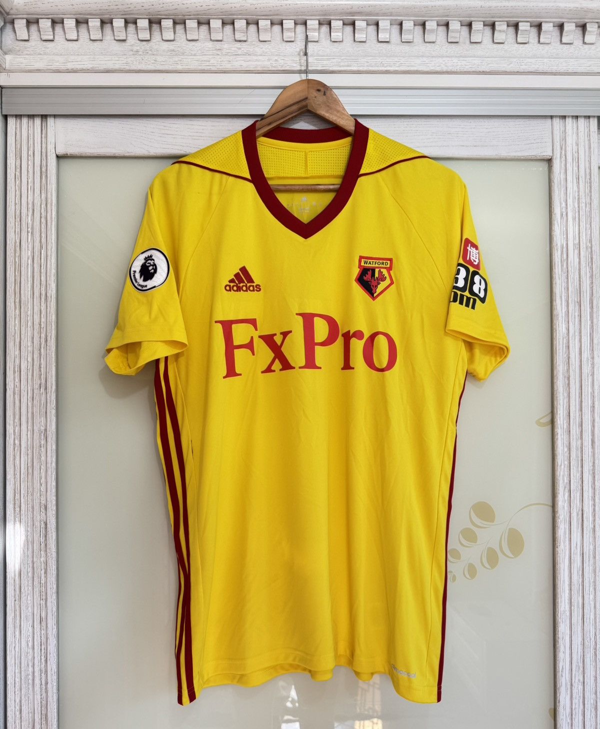 Adidas Cowell #1 Watford 2017-2018 Home Soccer Jersey Football Kit Size US L / EU 52-54 / 3 - 2 Thumbnail