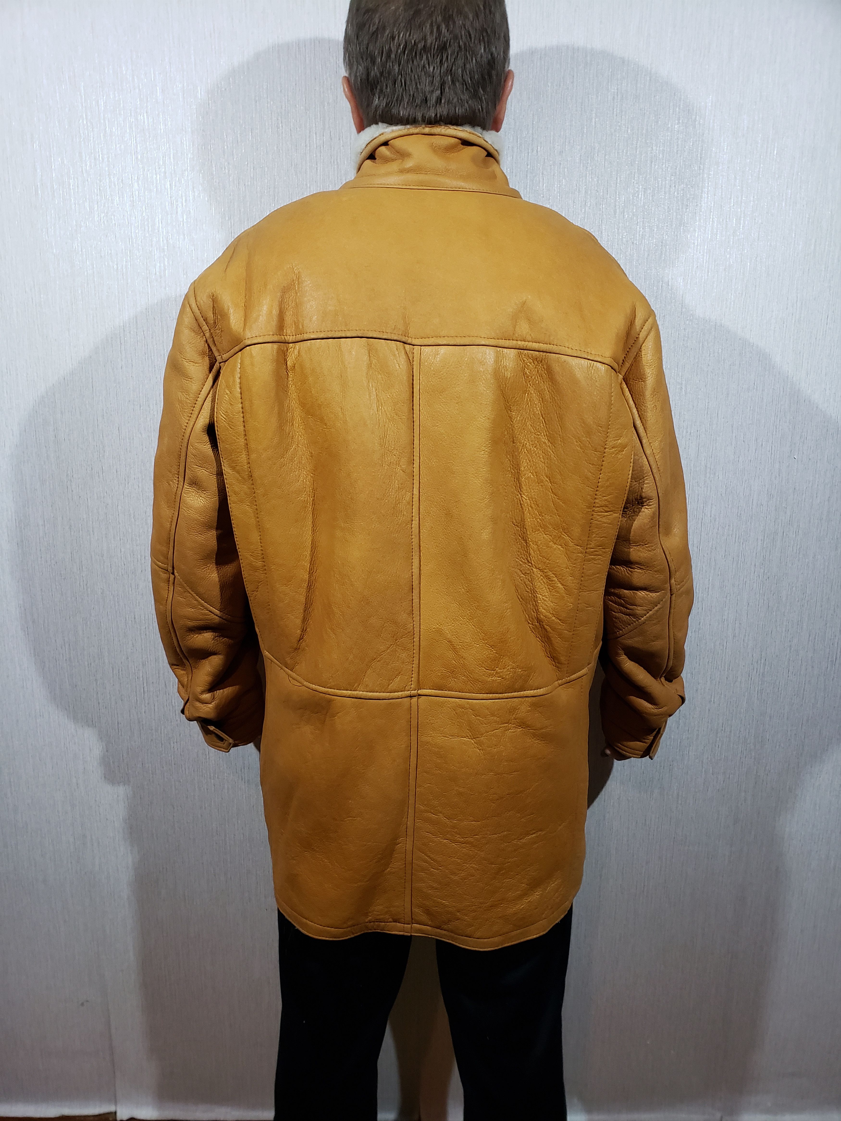 Other Men's brown sheepskin coat with plastic zipper. Size US XL / EU 56 / 4 - 4 Thumbnail
