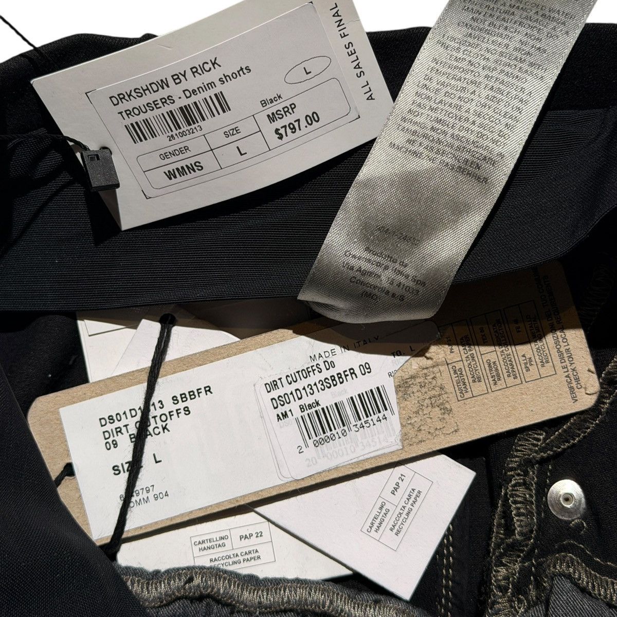 Rick Owens “Dirt cutoffs” shorts Size 30" / US 8 / IT 44 - 4 Thumbnail