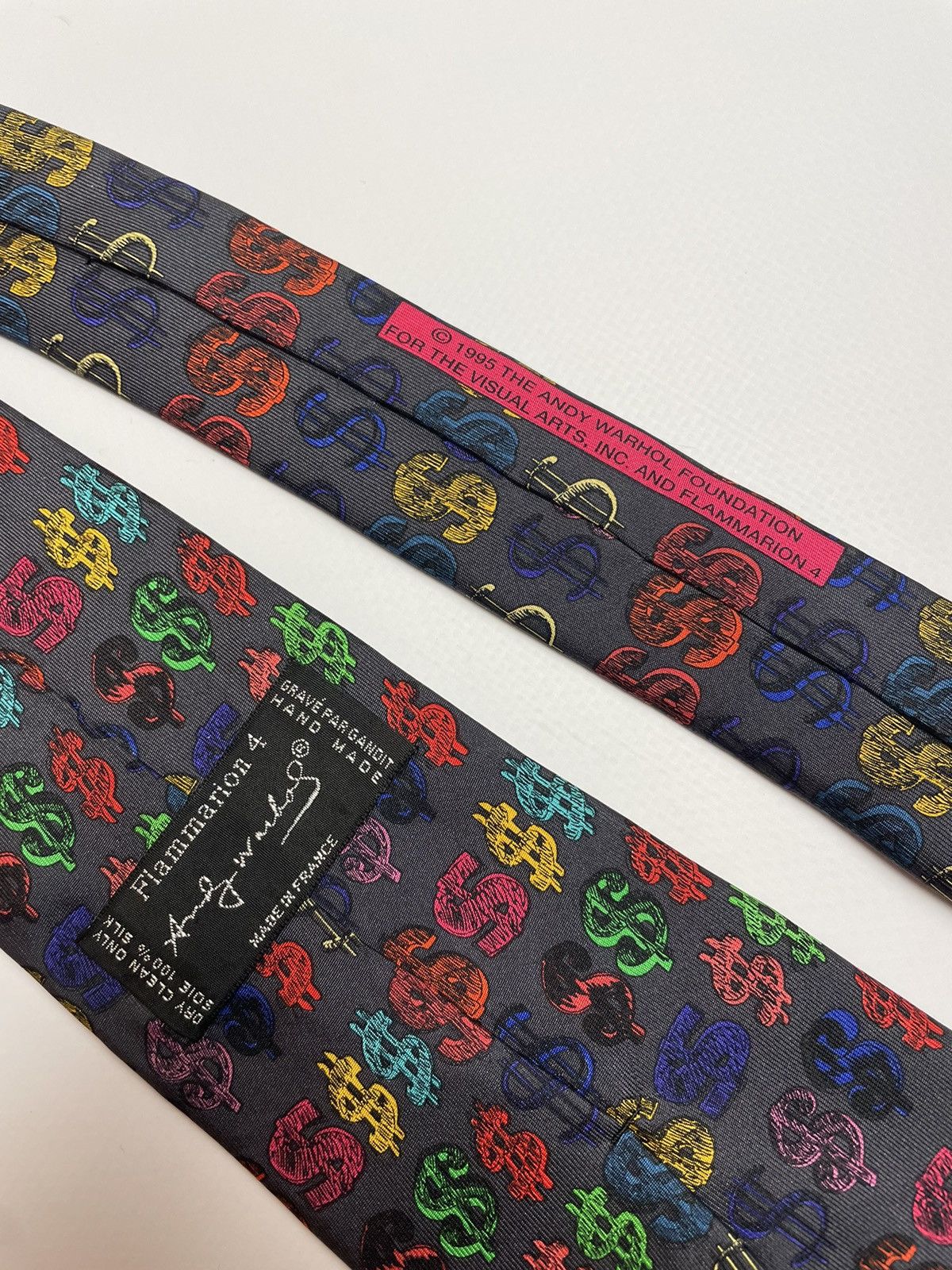 Andy Warhol Vintage Andy Warhol 1995 Dollar Printed Silk Tie Size ONE SIZE - 3 Thumbnail