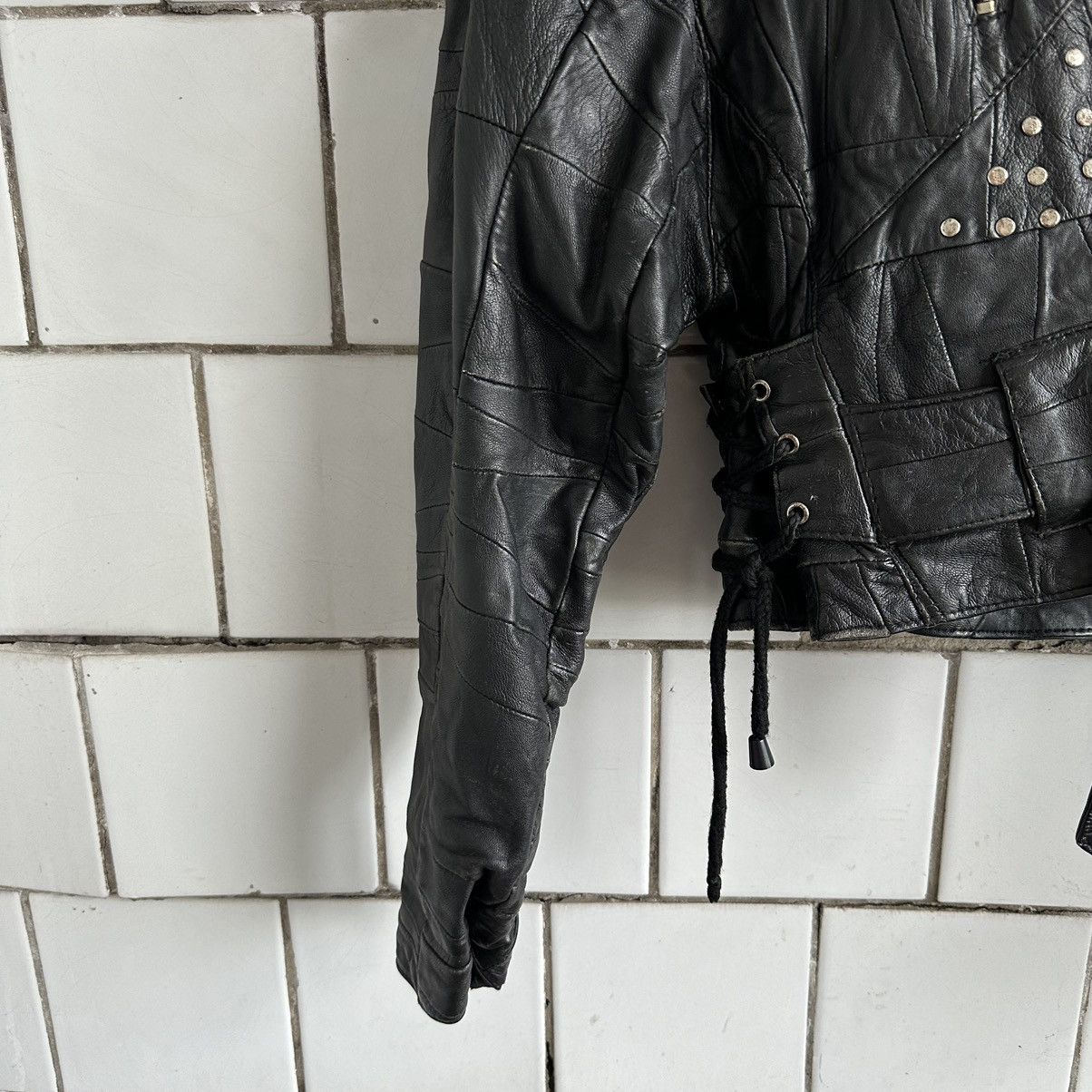 Japanese Brand × Vintage Vintage Japanese Style Moto Leather Jacket Style USA Y2K 90s Size M / US 6-8 / IT 42-44 - 3 Thumbnail