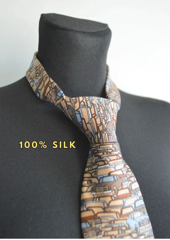 John Henry John Henry vintage silk tie with cars pattern 100% silk Size ONE SIZE - 1 Thumbnail