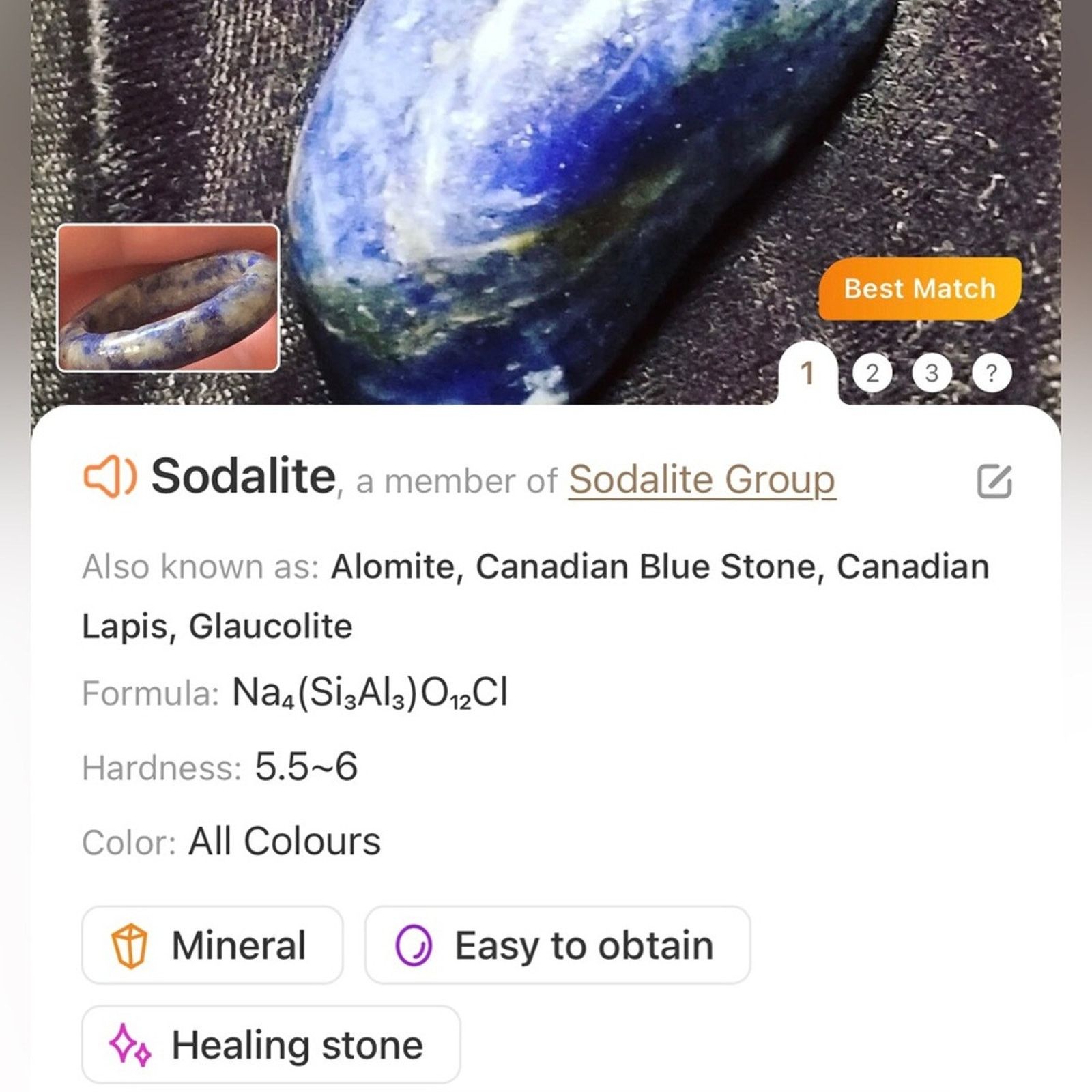 Handmade Handcrafted genuine sodalite stone band ring 9.5 Size ONE SIZE - 9 Thumbnail