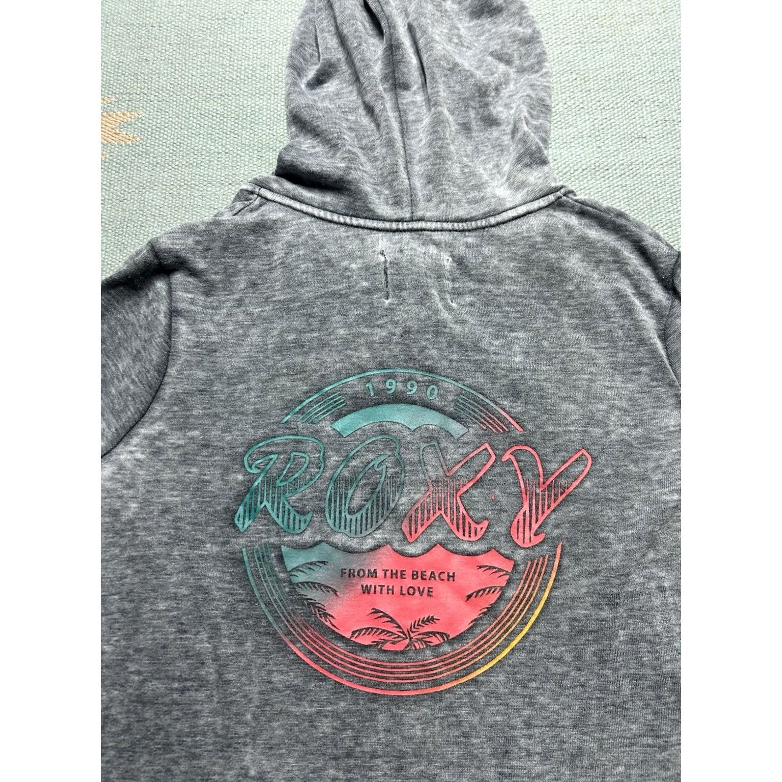 Vintage Roxy surf hoodie sweatshirt full zip Beach Women’s XL Gray Size XL / US 12-14 / IT 48-50 - 2 Thumbnail