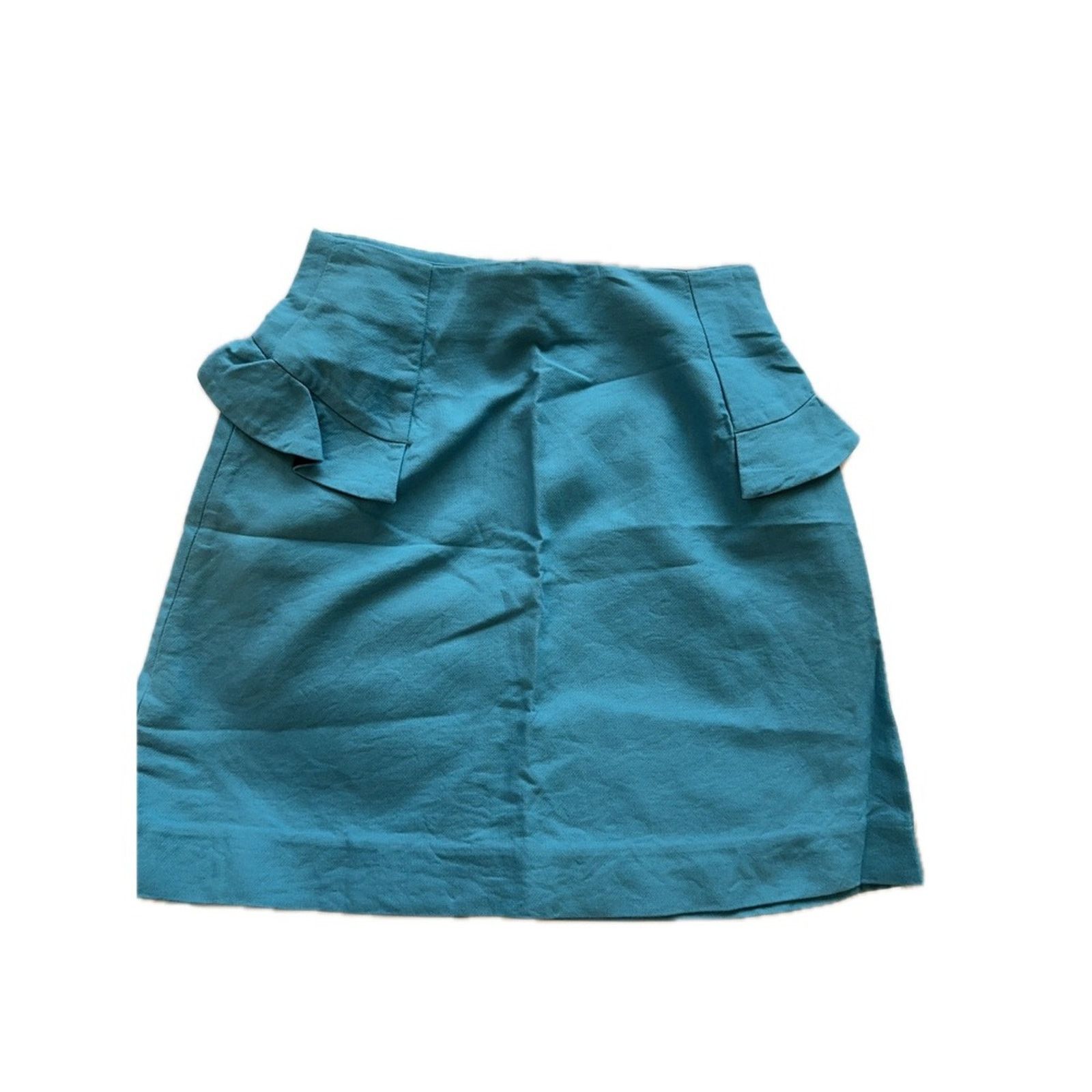 & Other Stories Sandro Paris Blue Textured Ruffle Detail Mini Skirt Size 23" - 1 Thumbnail
