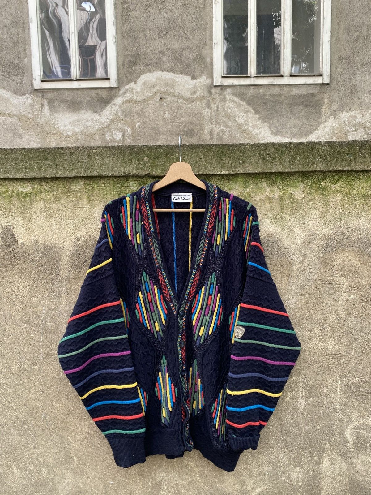 Carlo Colucci Carlo Colucci Color Cable Knitted Cardigan Size US L / EU 52-54 / 3 - 1 Thumbnail
