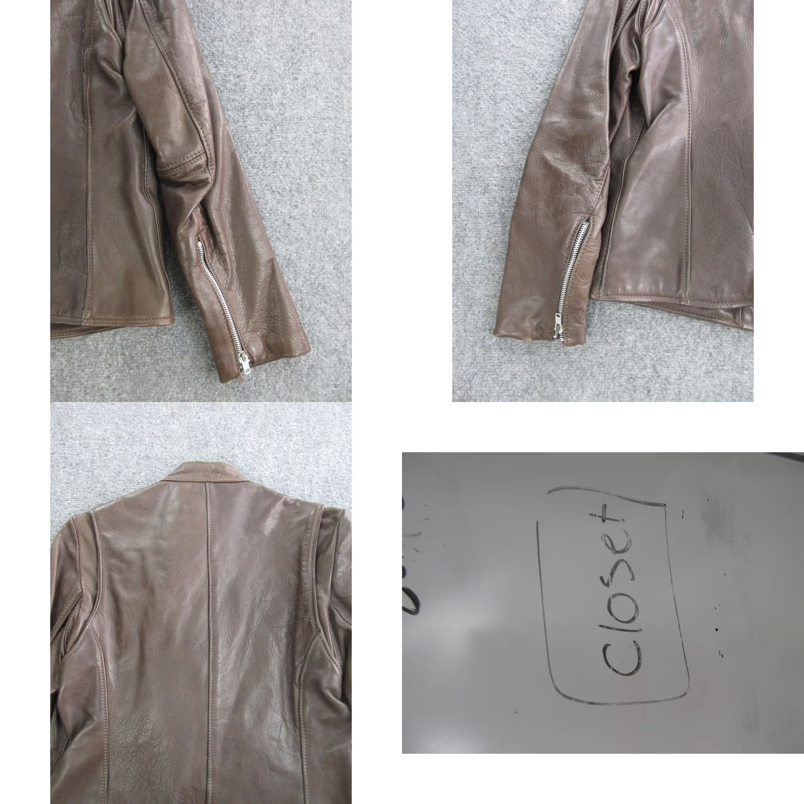 Vintage Vanson Jacket Womens 14 Brown Leather Motorcycle Full Zip Collared Lined Pockets Size XL / US 12-14 / IT 48-50 - 9 Thumbnail