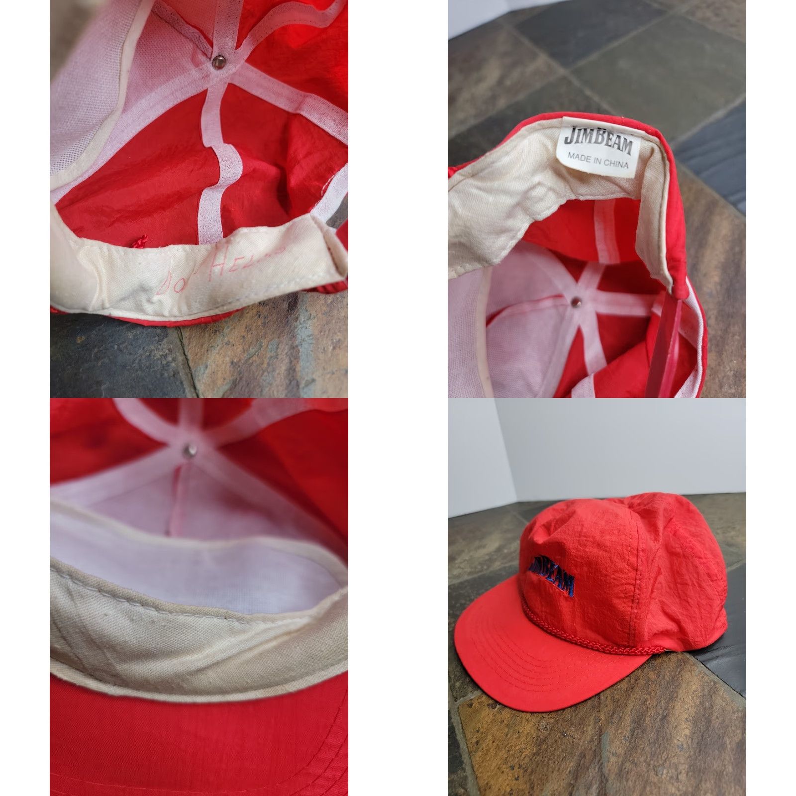 Roper VINTAGE Jim Beam Embroidered Snapback Red Rope Cap Hat Size ONE SIZE - 8 Thumbnail