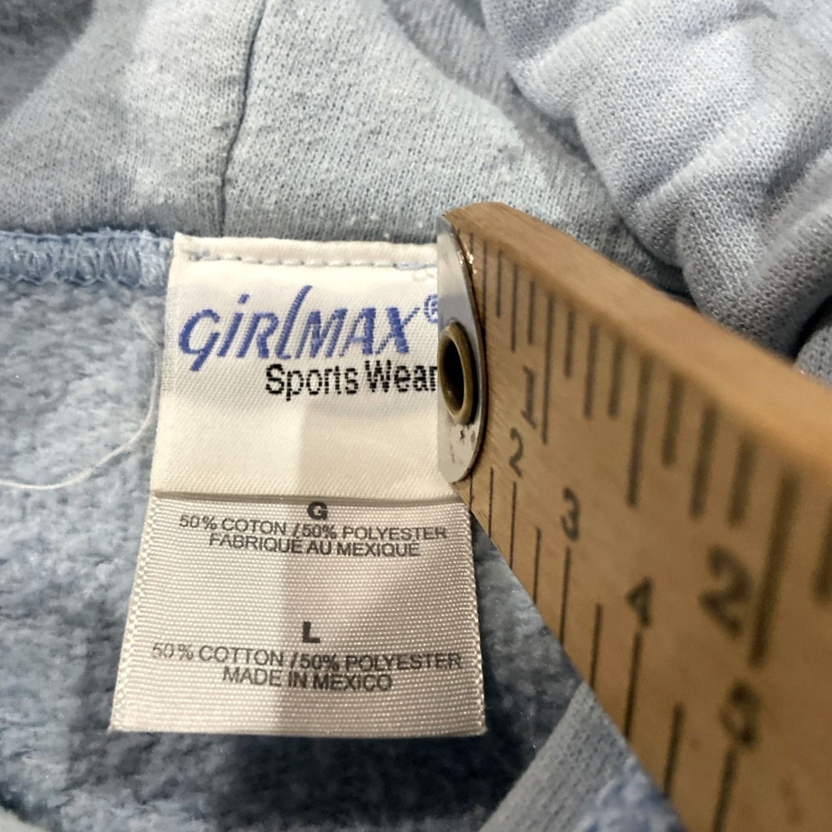 Vintage Y2K Surfwear GirlMax Blue Hoodie L Girls Rule Full Zip Fleece Hit Sleeve 2004 Activewear Zipper Womens Size L / US 10 / IT 46 - 2 Thumbnail