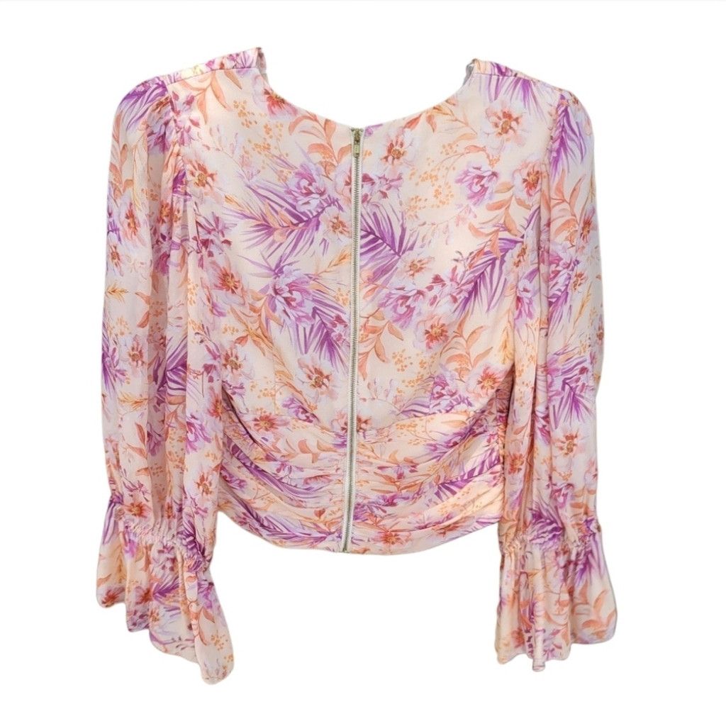 Amur EUC Amur Gitana Floral Silk Cropped Blouse Size S / US 4 / IT 40 - 9 Thumbnail