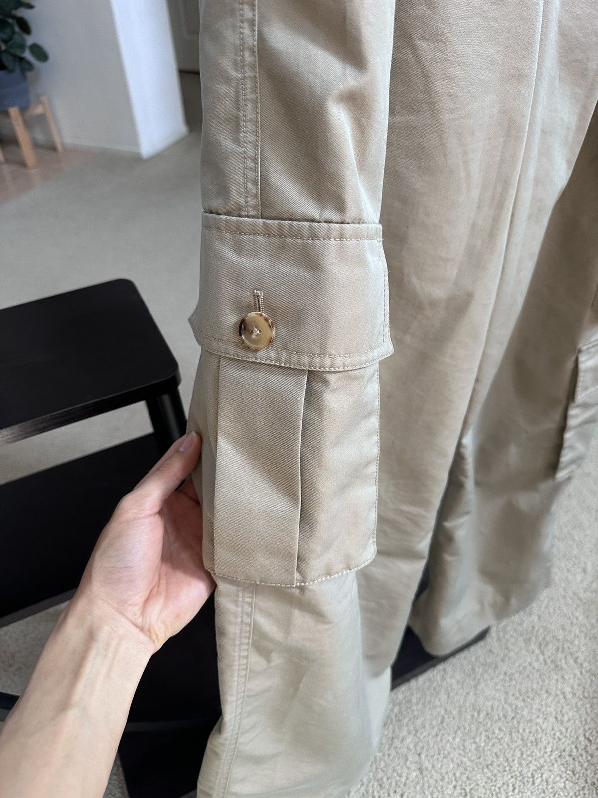 Feng Chen Wang FENG CHEN WANG Beige Cotton Cargo Pants Size Small Size US 30 / EU 46 - 3 Thumbnail