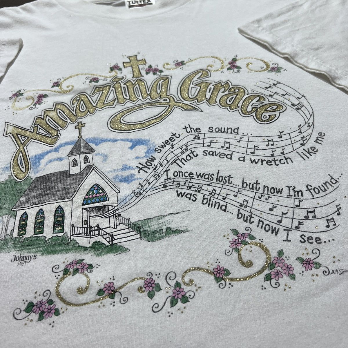 Vintage Vintage 90s Amazing Grace God Jesus Bible Holy Tee XL Size US XL / EU 56 / 4 - 5 Thumbnail