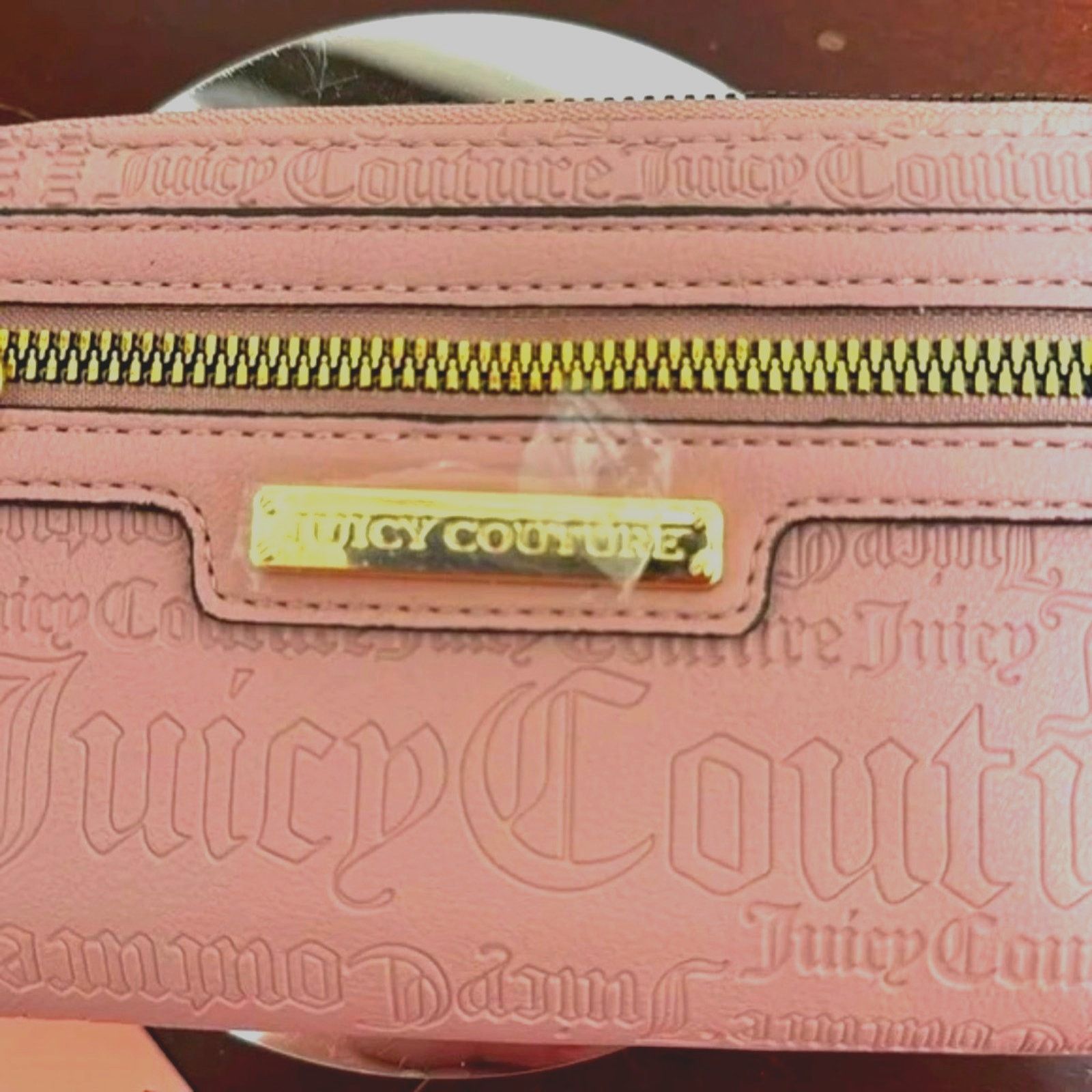 Juicy Couture Juicy Couture Deboss Word Play Zip Around Wallet Dusty Blush Size ONE SIZE - 4 Thumbnail
