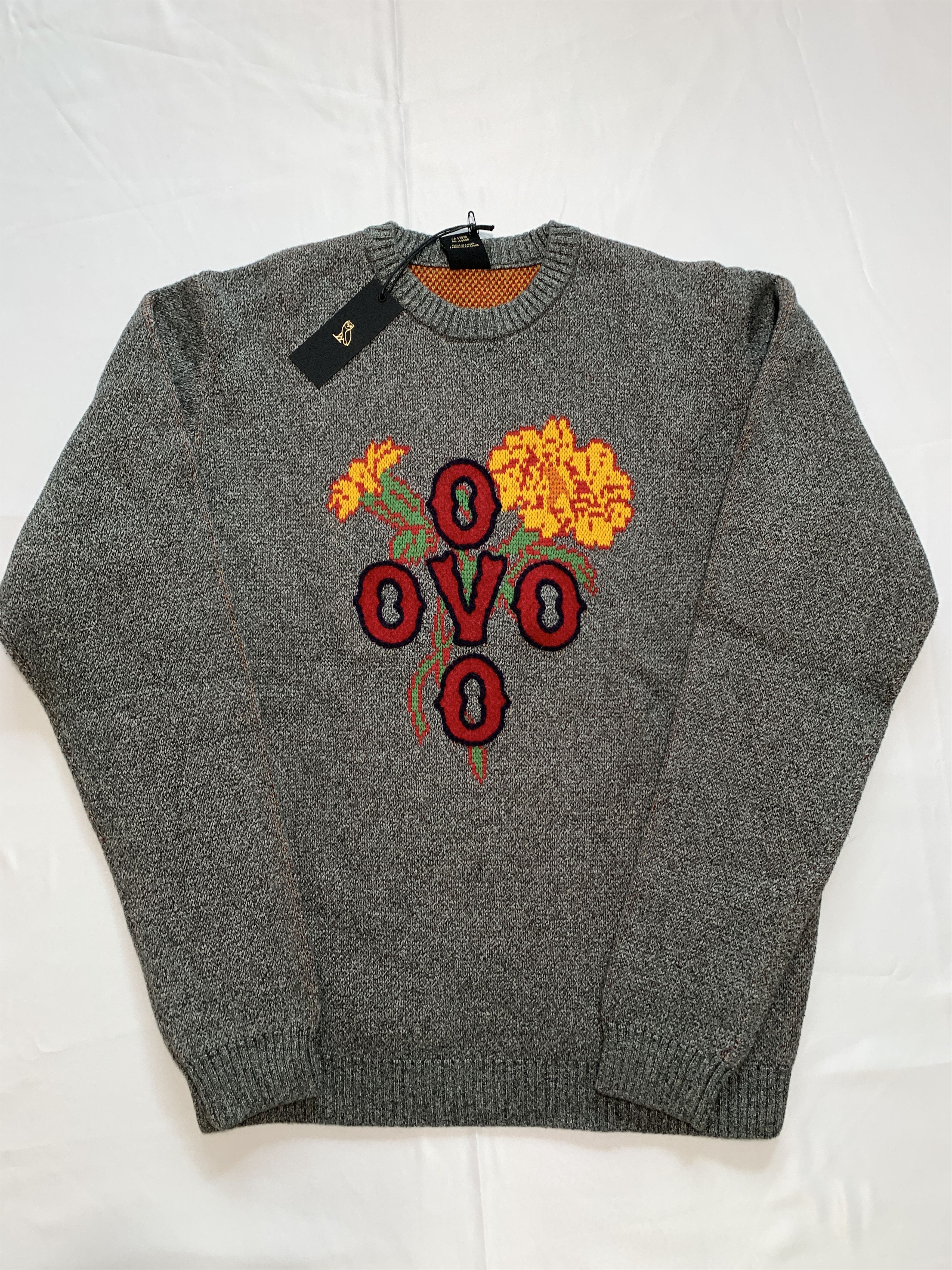 Drake OVO Pompom Knit Marigold Sweater Grey Marl Crewneck Size US S / EU 44-46 / 1 - 1 Thumbnail