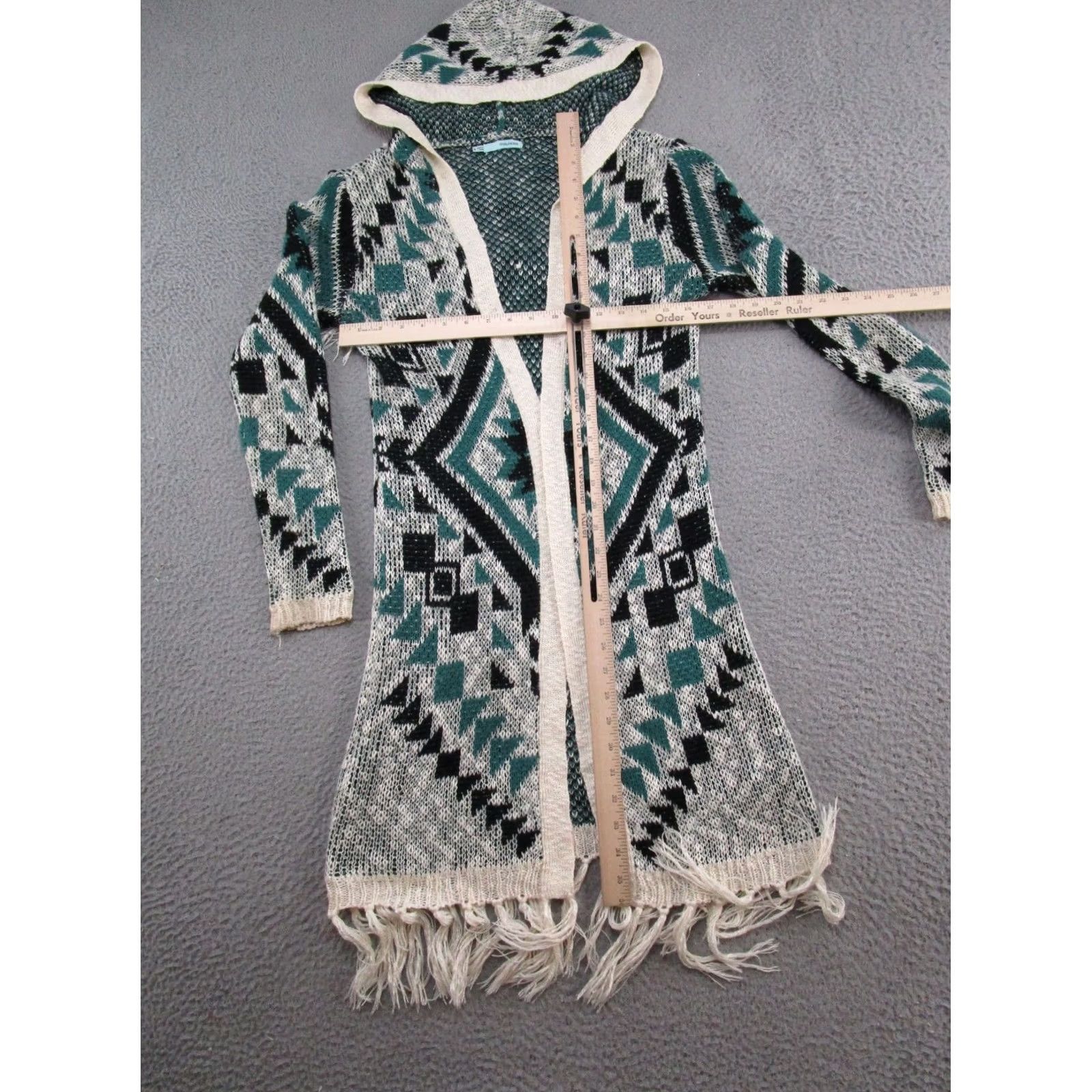Vintage Maurices Open Front Fringe Aztec Navajo Distressed Cardigan Sweater Size S Size S / US 4 / IT 40 - 4 Thumbnail