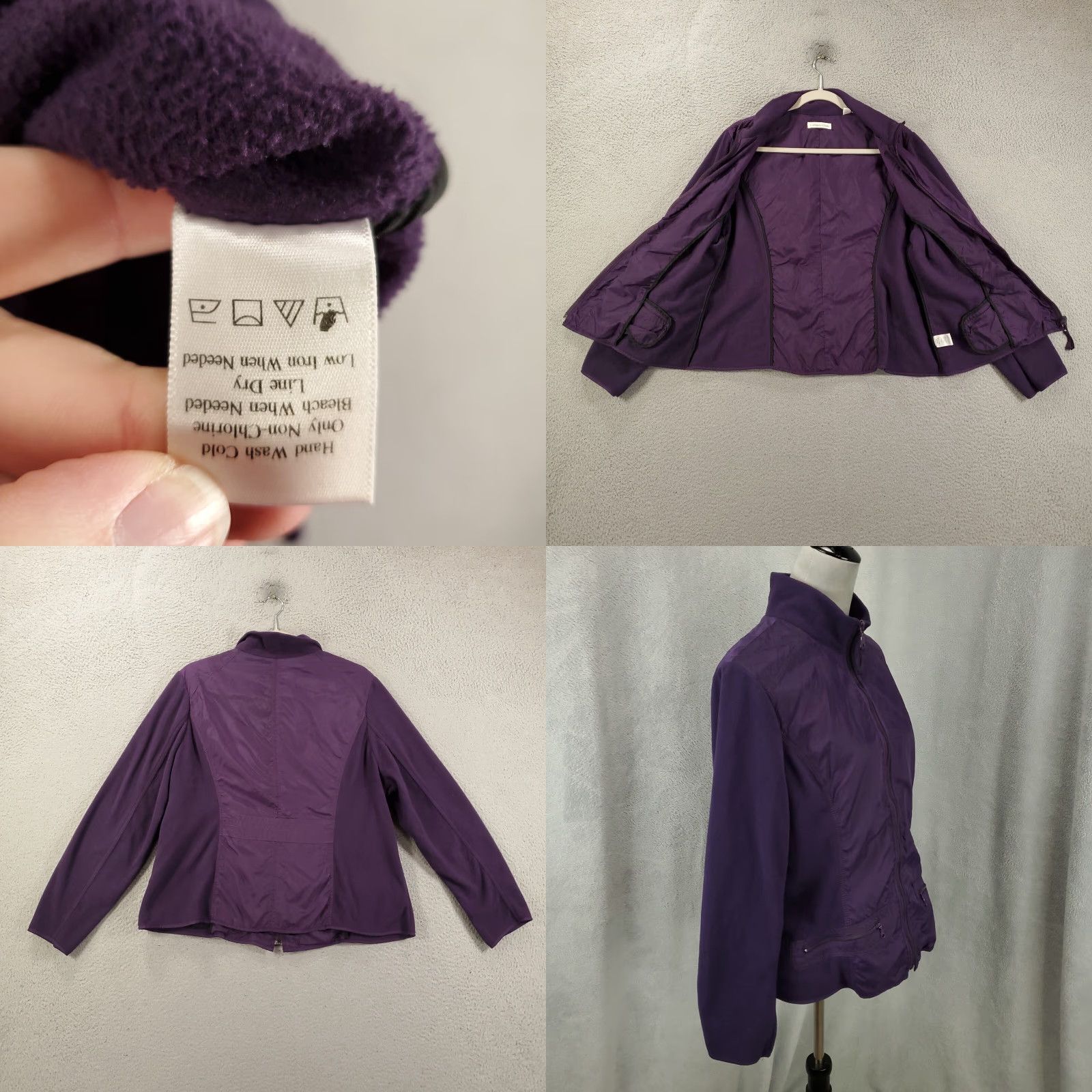 Coldwater Creek Coldwater Creek Jacket Womens XL Full Zip Fleece Knit Nylon Purple Long Sleeve Basic Jacket Regular Size: XL Size XL / US 12-14 / IT 48-50 - 8 Thumbnail