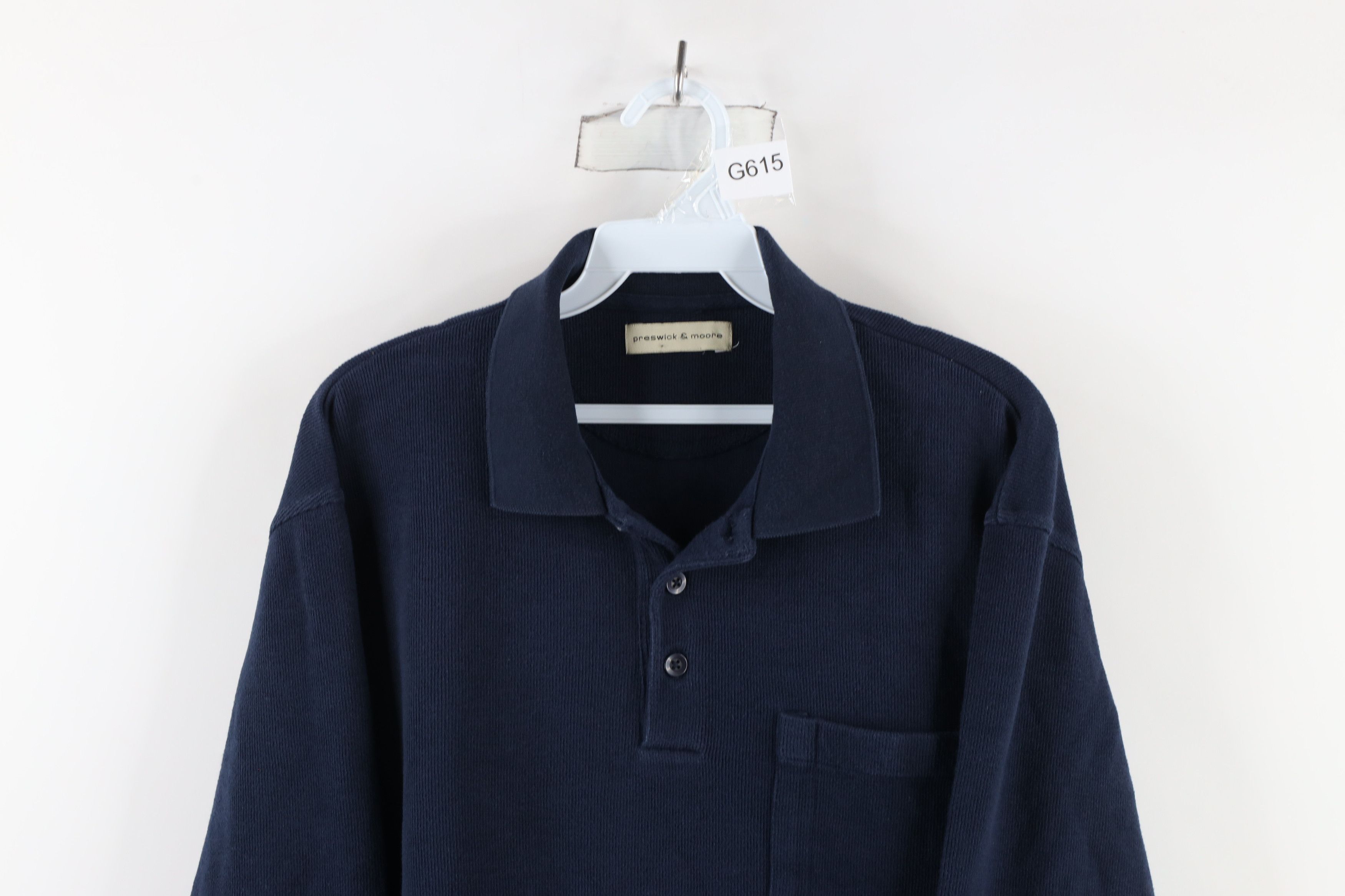 Vintage Vintage 90s Streetwear Long Sleeve Rugby Polo Shirt Blue Size US XL / EU 56 / 4 - 2 Thumbnail