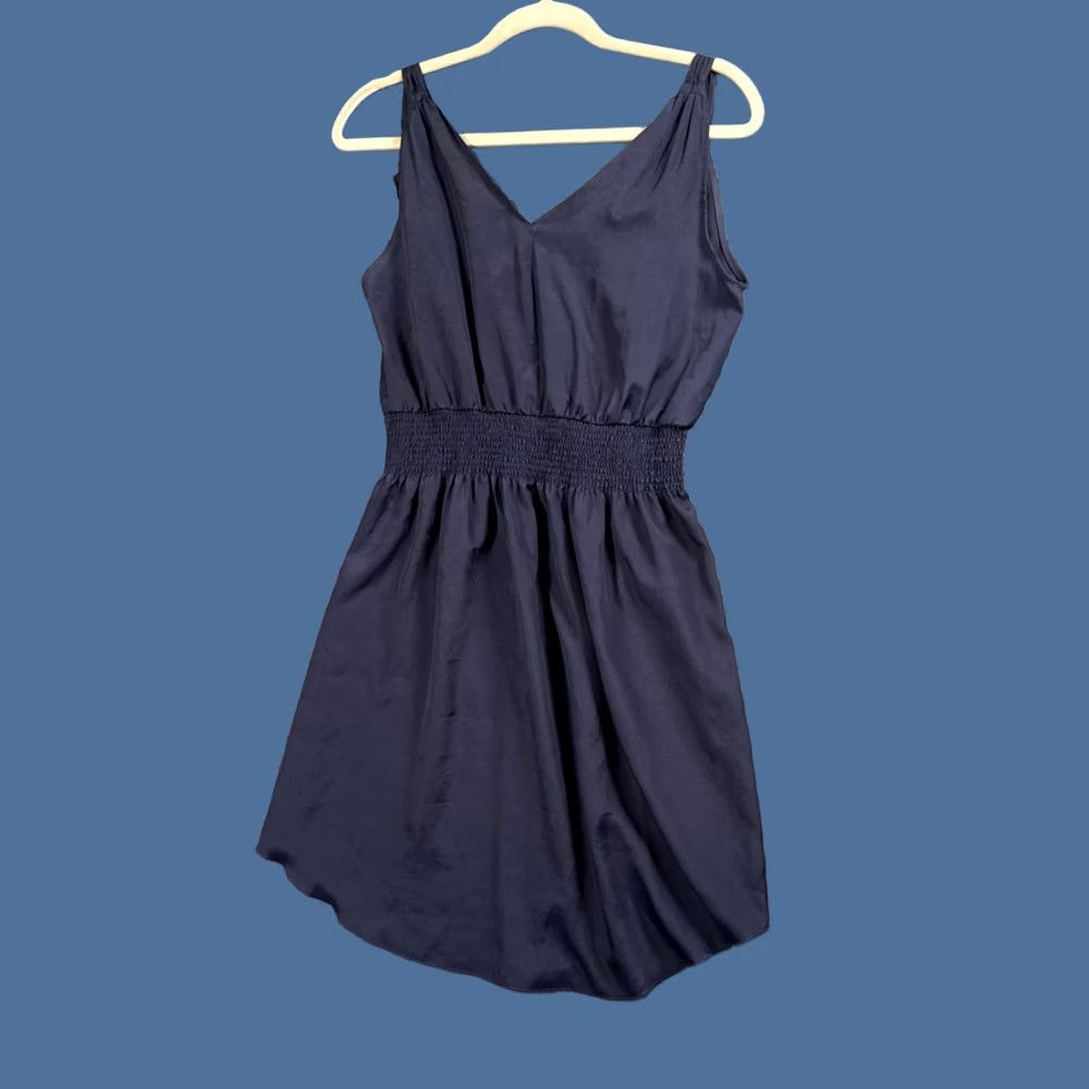 Vintage THML Boho Cottagecore Ruffle Dress Womens Medium Navy Smocked Mini Size M / US 6-8 / IT 42-44 - 1 Thumbnail