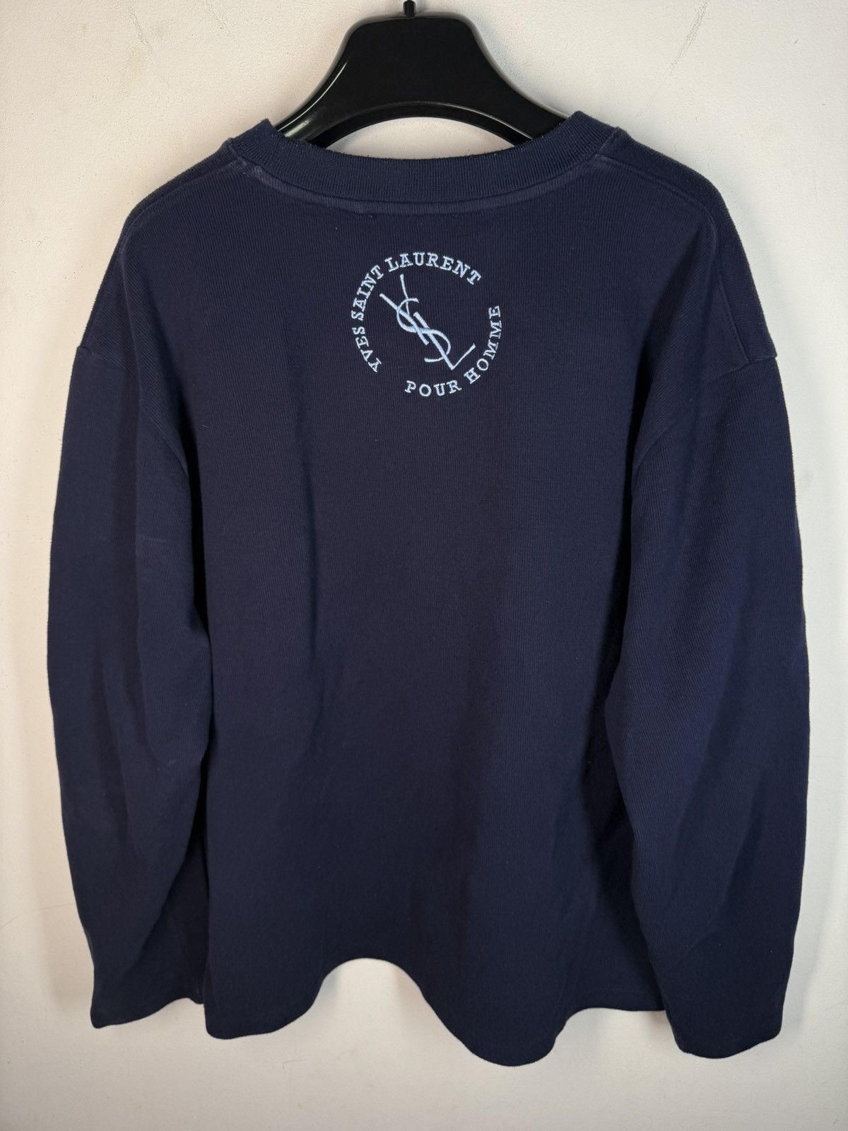 Yves Saint Laurent Navy YSL Sweatshirt Logos Vintage Sweater 90s y2k Crewneck Size US L / EU 52-54 / 3 - 4 Thumbnail