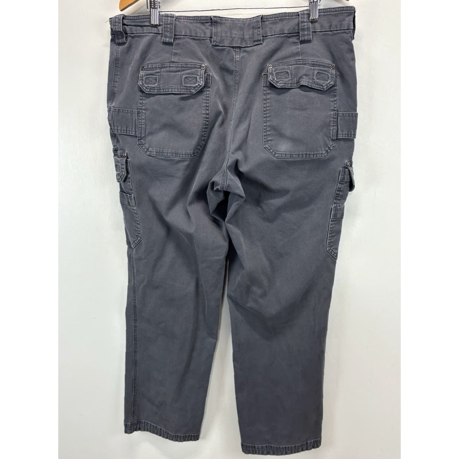 Vintage Duluth Trading 40X32 (39x30) Grey Relax Fit Fire Hose Flex Cargo Pants Workwear Size US 39 - 3 Thumbnail