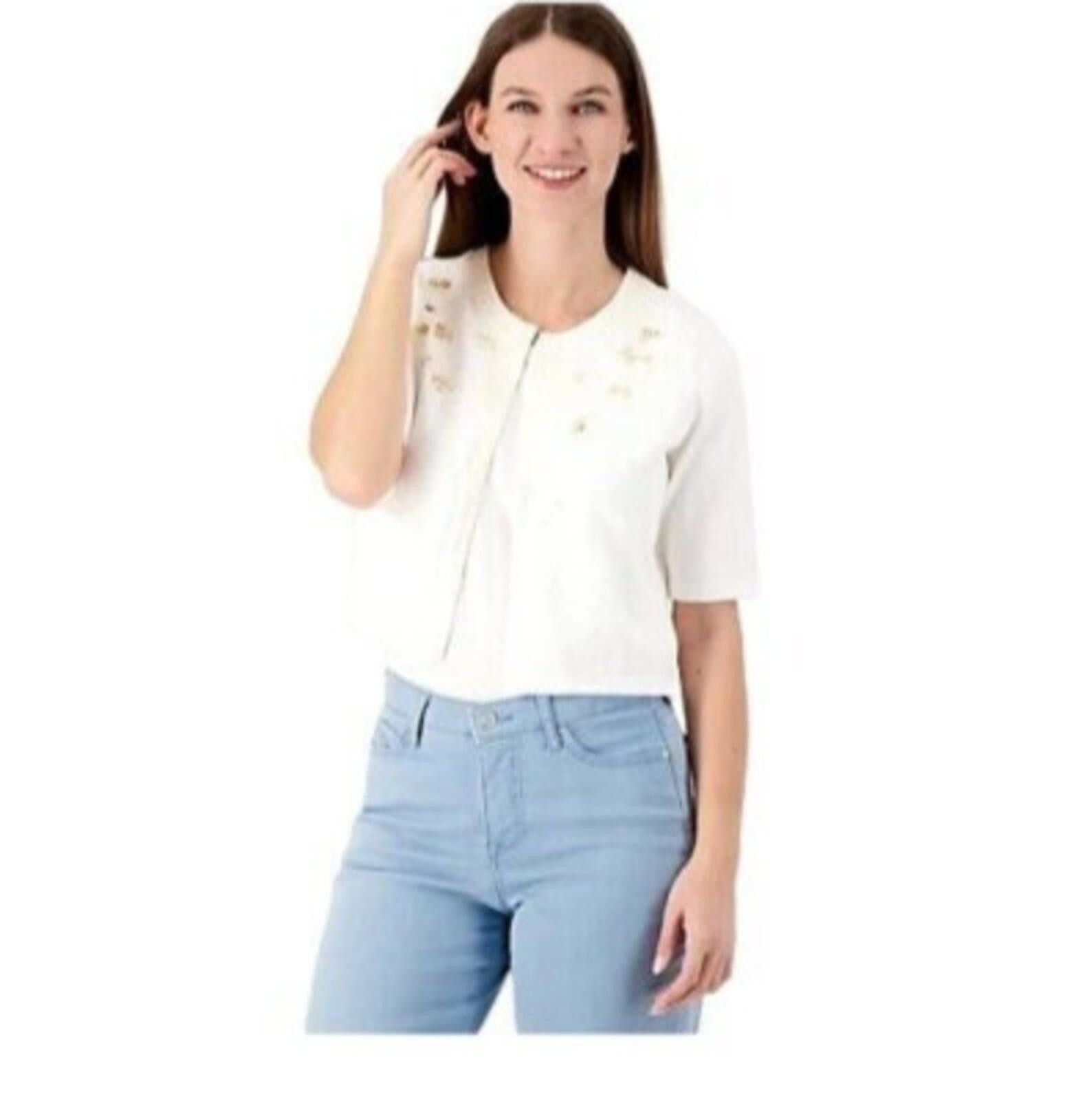 Isaac Mizrahi Isaac Mizrahi Live Always Isaac Embellished Sweater Size XS / US 0-2 / IT 36-38 - 1 Thumbnail