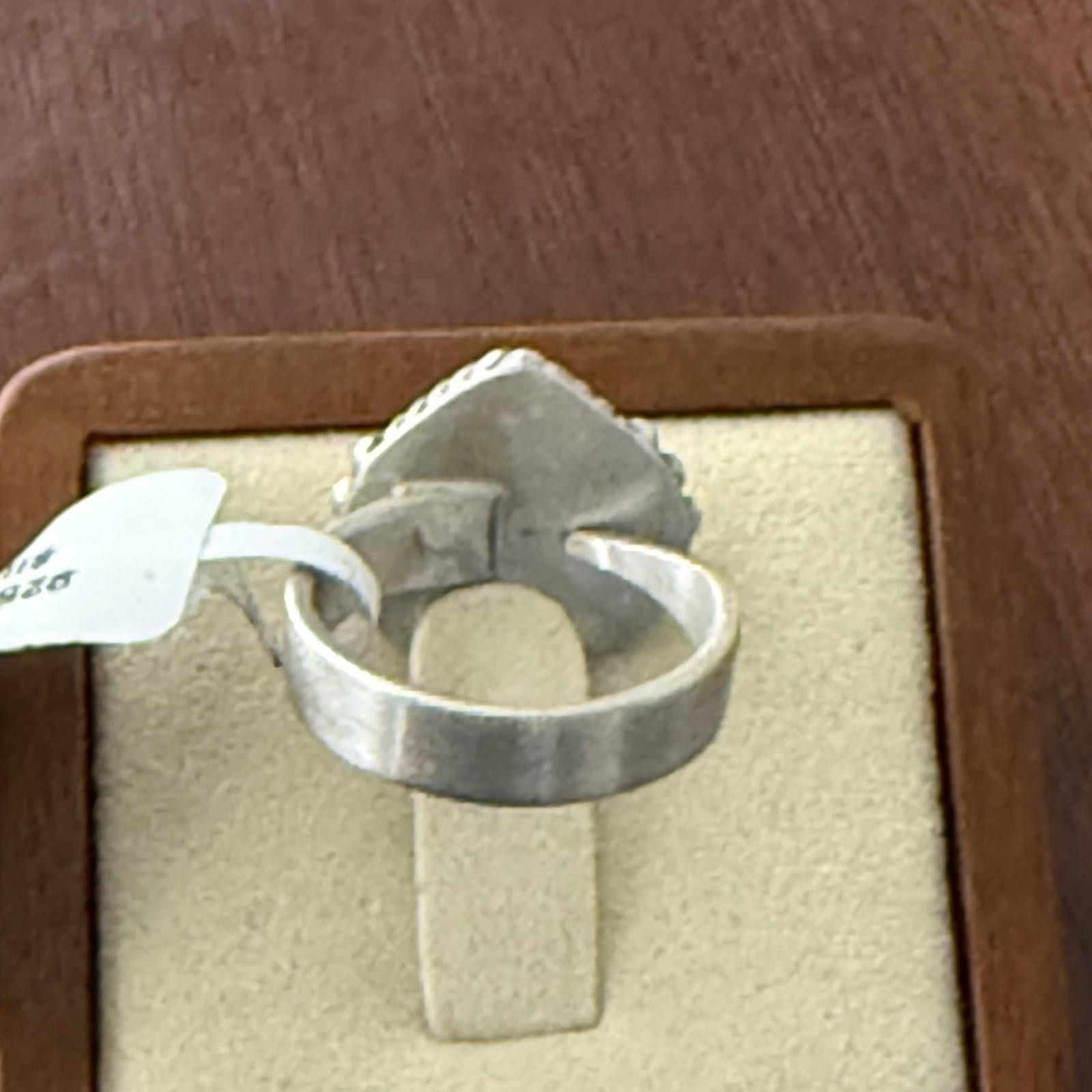 Designer Southwest Heart Opal Inlay Adjustable Sterling Silver Ring Size ONE SIZE - 7 Thumbnail