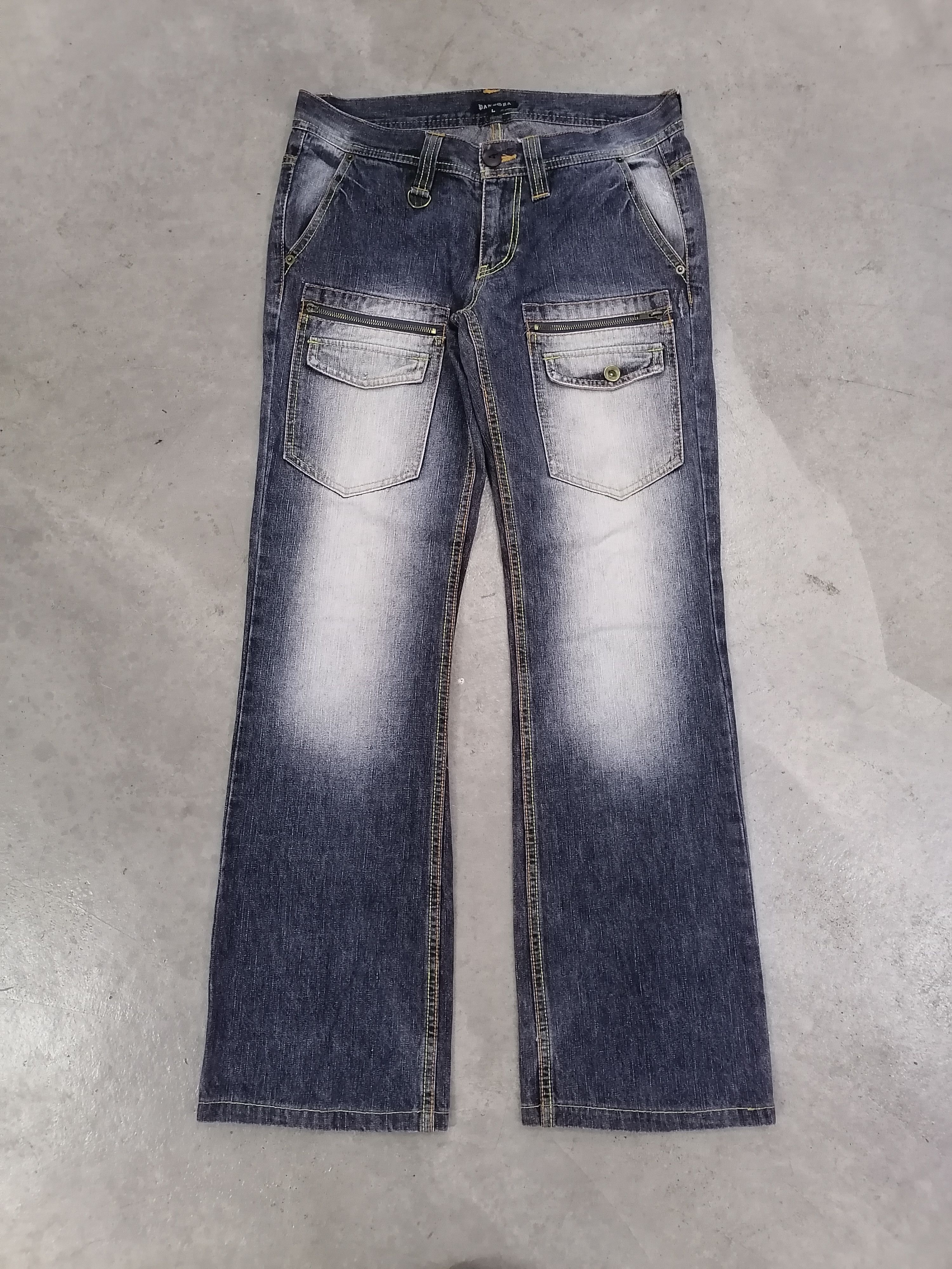 14th Addiction × If Six Was Nine × Le Grande Bleu (L.G.B.) Flare Jeans Pandora Distressed Denim Bushpants Size US 32 / EU 48 - 2 Thumbnail
