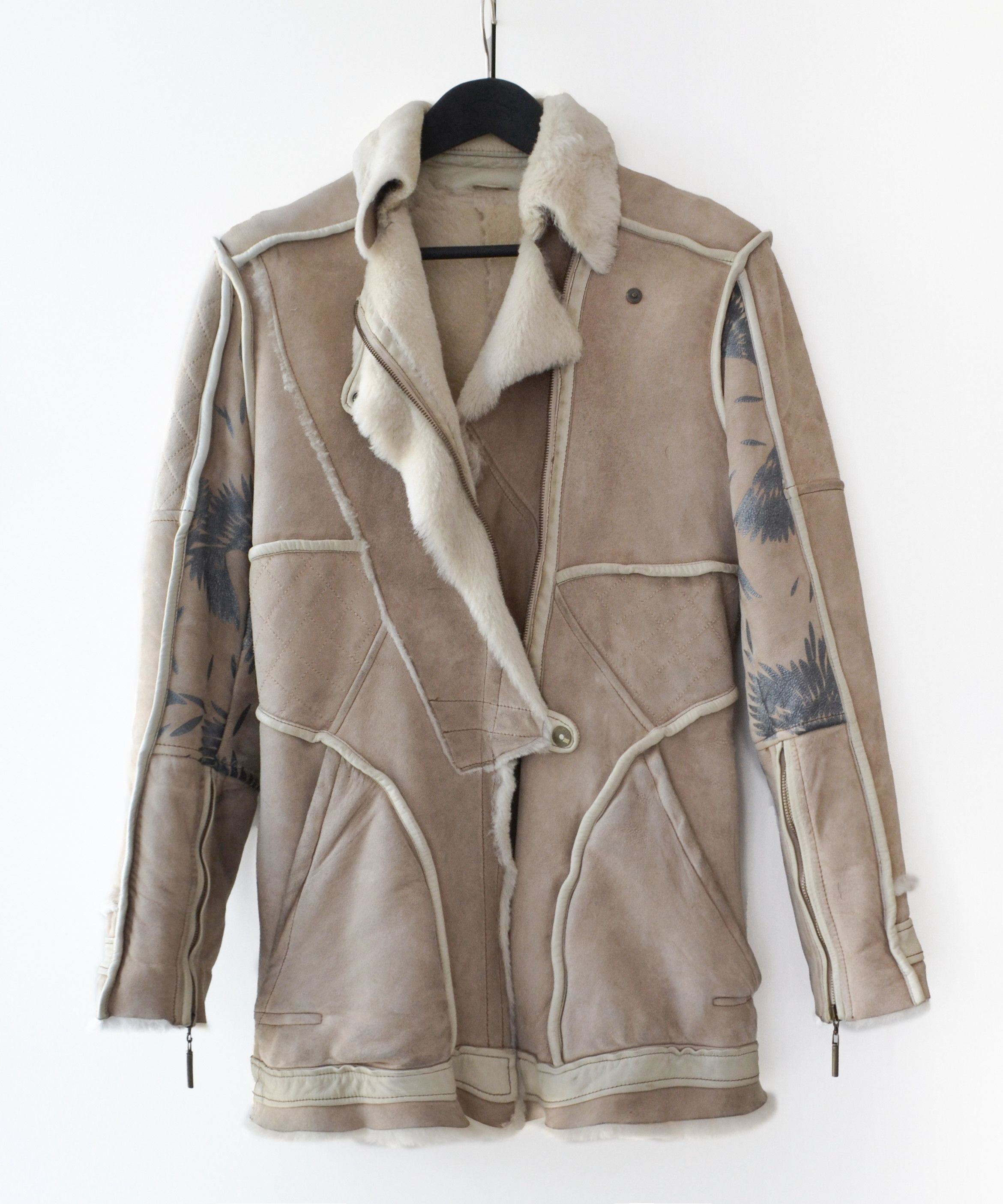 Roberto Cavalli ROBERTO CAVALLI Shearling Jacket Leather Fur Beige Size M / US 6-8 / IT 42-44 - 4 Thumbnail