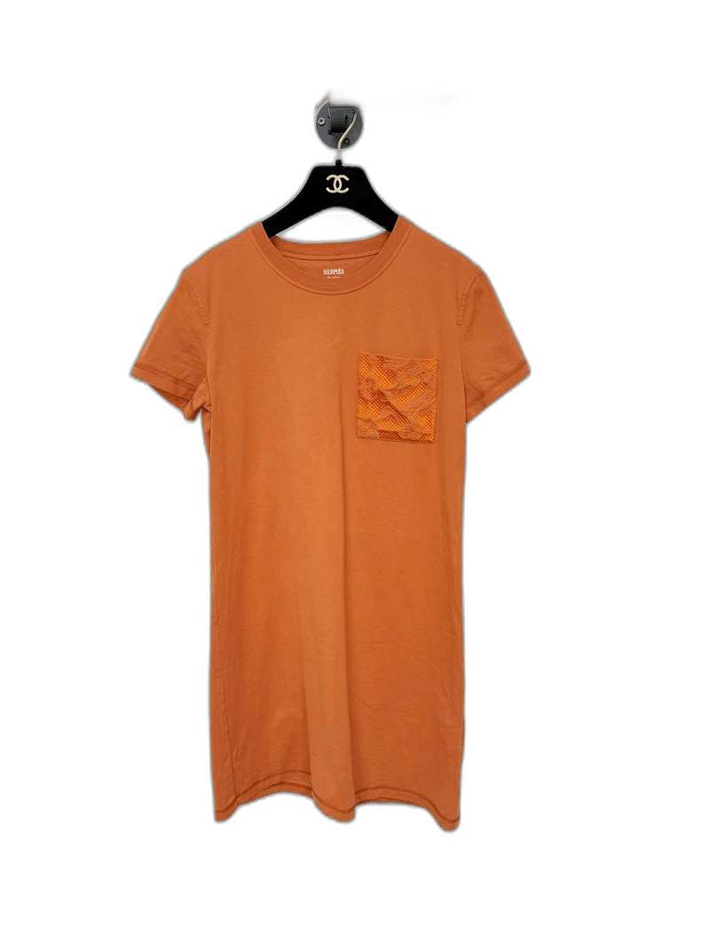 Hermes Hermes Orange T-Shirt with Pocket Size S / US 4 / IT 40 - 1 Thumbnail