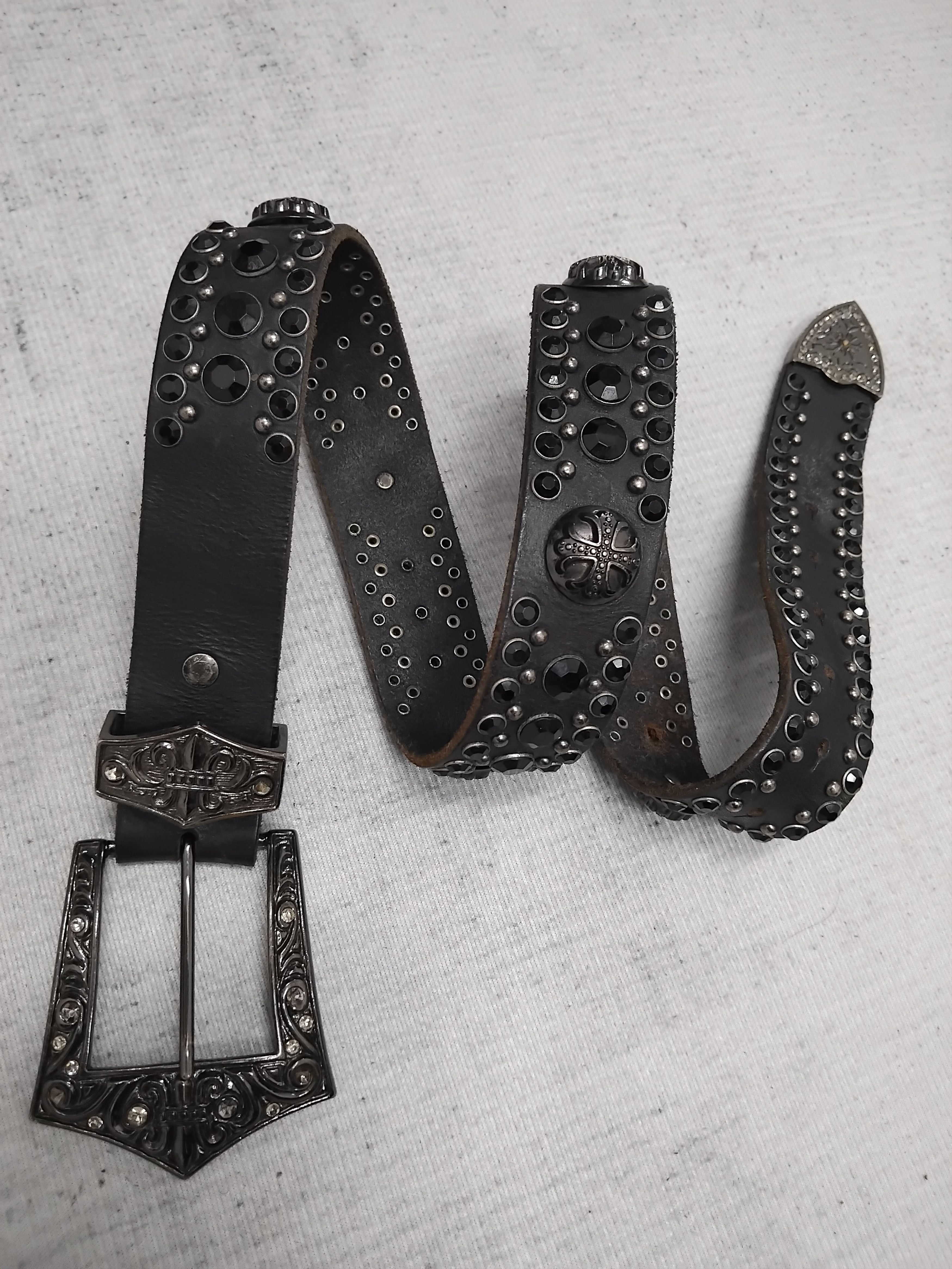 Japanese Brand 💥Diablo punk rock style black colour leather belt Size ONE SIZE - 8 Thumbnail