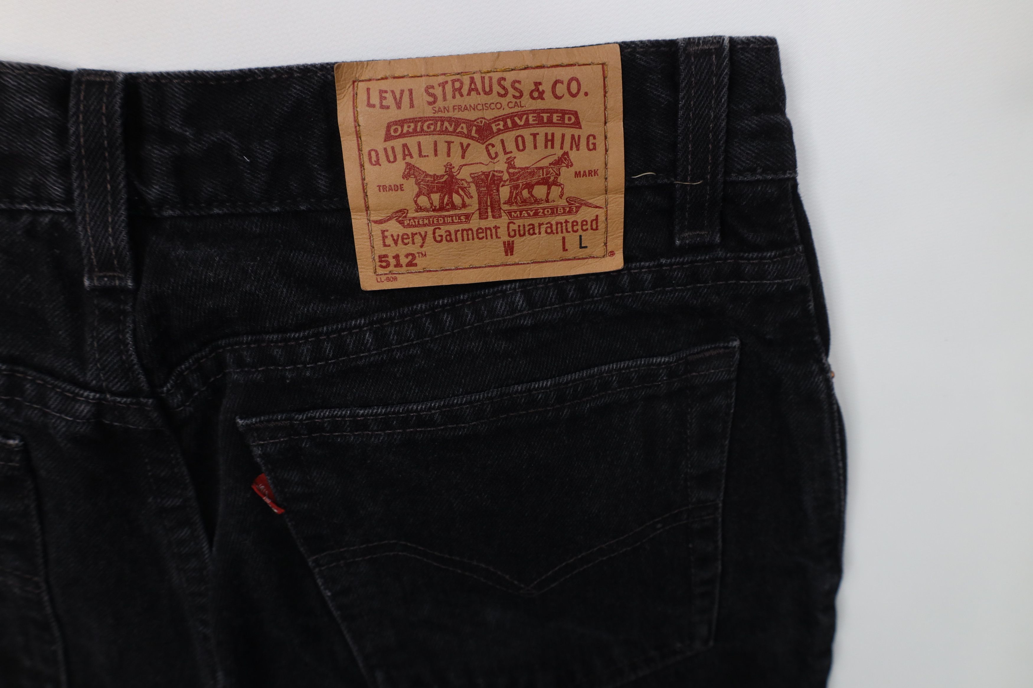 Levi's Vintage 90s Levis 512 Fit Straight Leg Denim Jeans Black USA Size US 29 - 13 Thumbnail