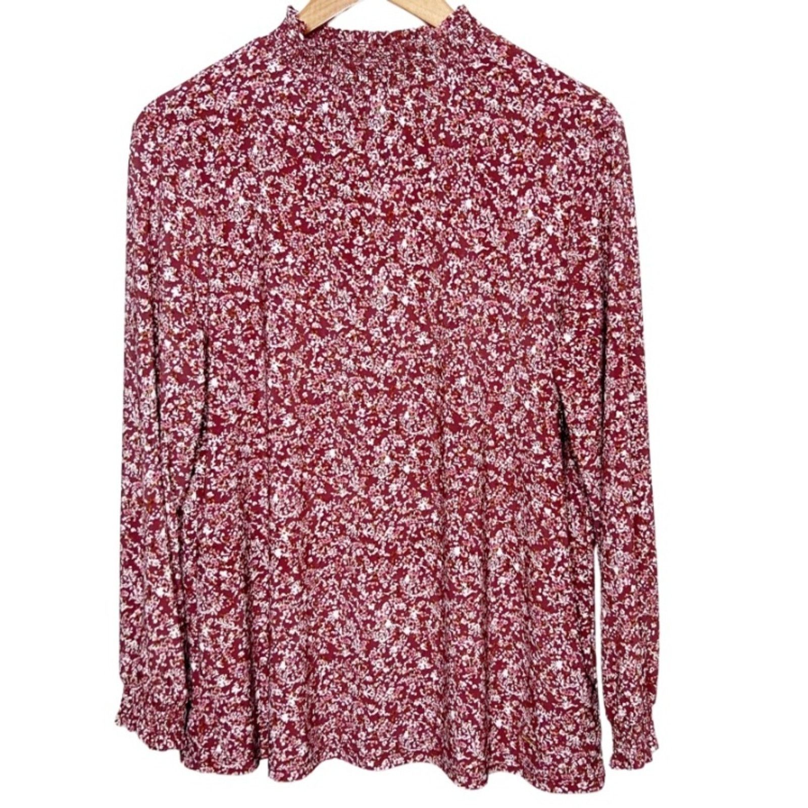 Anne Klein New with Tag Anne Klein Women's Floral Turtleneck Blouse Size L / US 10 / IT 46 - 4 Thumbnail