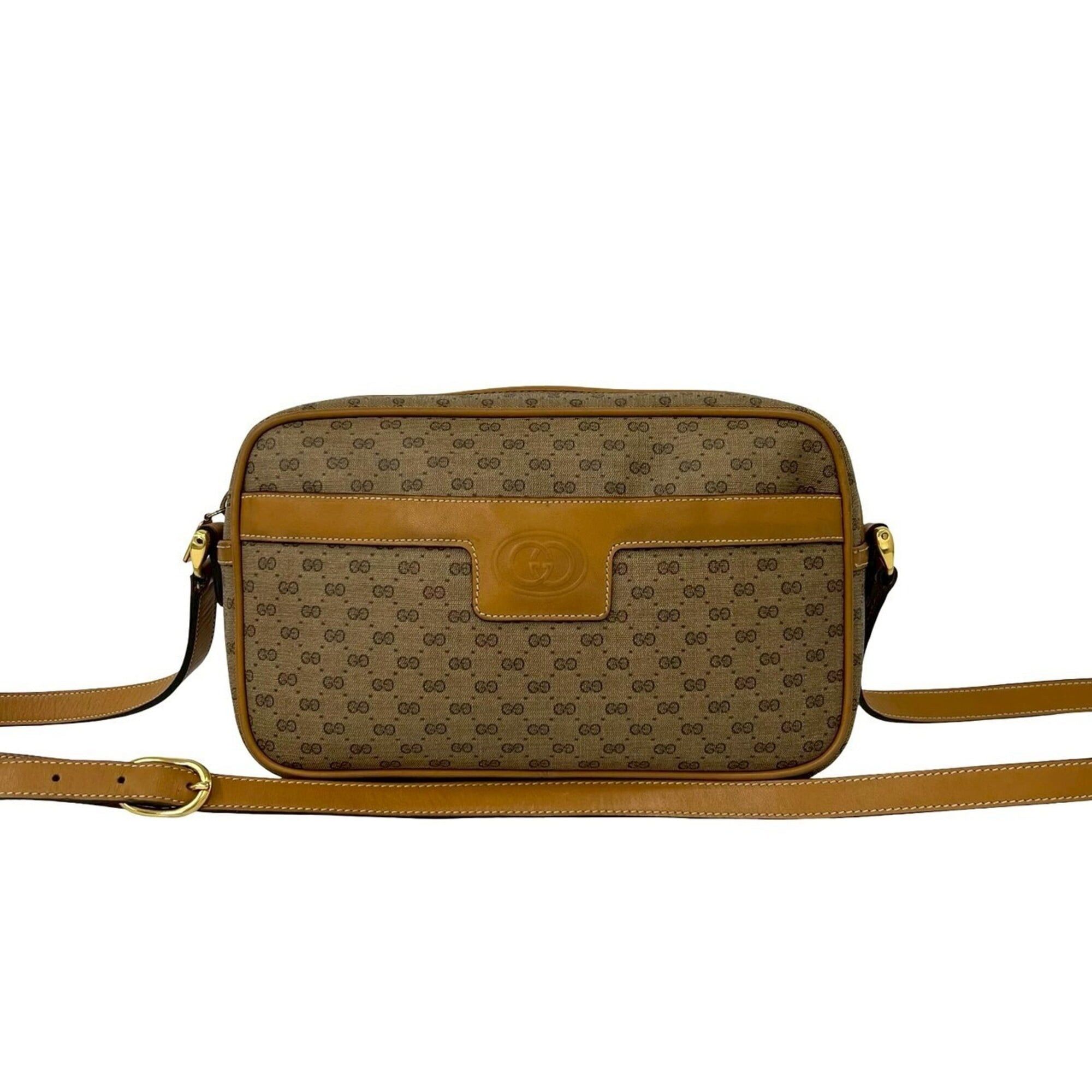 Gucci GUCCI Vintage Micro GG Logo Leather Mini Shoulder Bag/Pochette, Brown/Camel, 22927 Size ONE SIZE - 1 Thumbnail