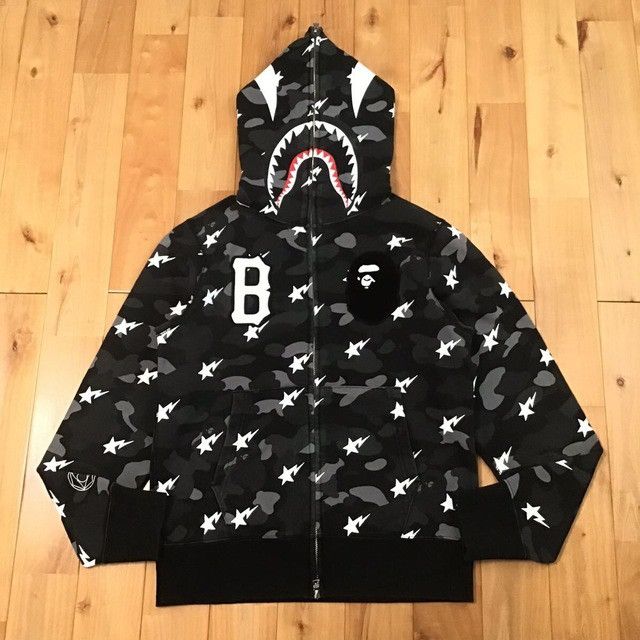 Bape × Black Scale BAPE × BLACK SCALE Shark full zip hoodie abathing ape Size US S / EU 44-46 / 1 - 1 Thumbnail