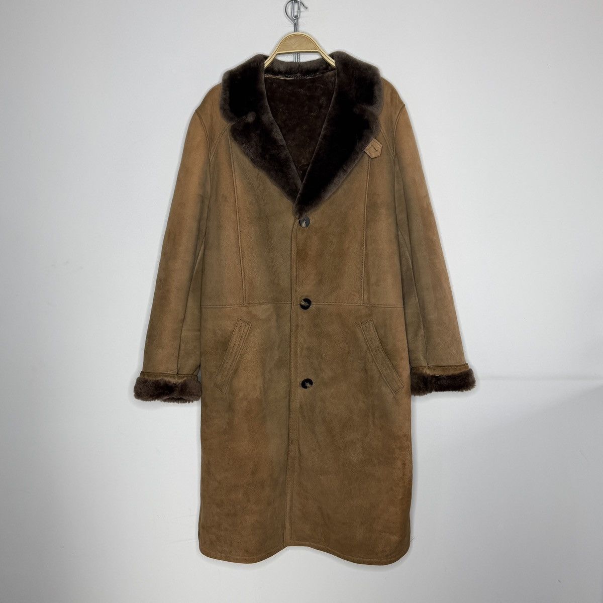 Genuine Leather Vintage Shearling Coat like Prada Size US M / EU 48-50 / 2 - 1 Thumbnail