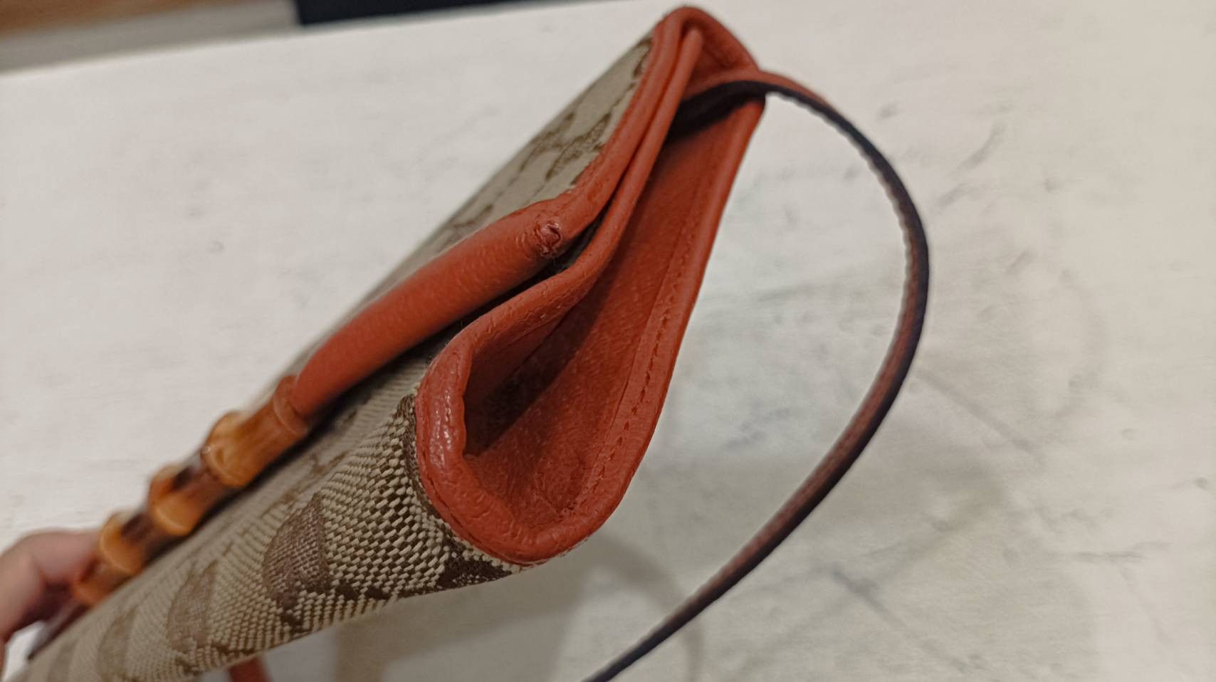Gucci VTG Gucci Bamboo Bar Clutch Bag, GG Canvas Size ONE SIZE - 7 Thumbnail