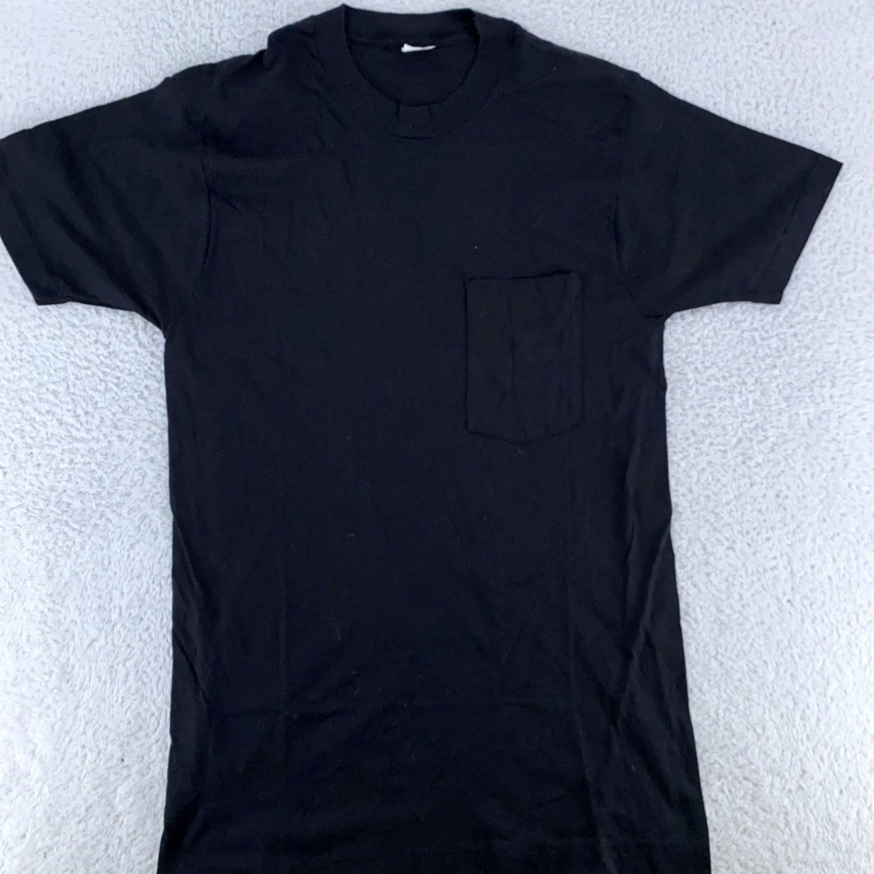 Fruit Of The Loom VINTAGE Fruit of the Loom Pocket T-Shirt Mens M Black 90s Retro Cotton Short Sleeve Crew Neck Size US M / EU 48-50 / 2 - 2 Thumbnail