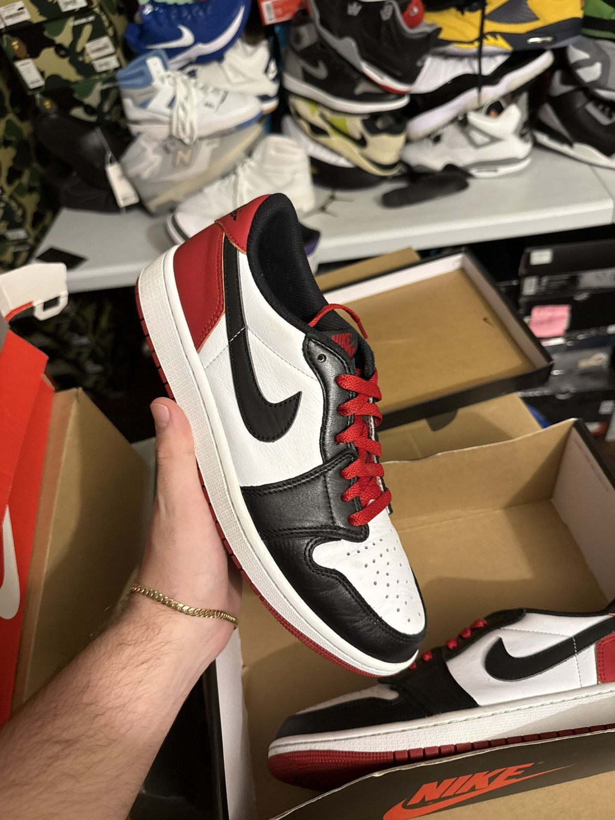 Jordan Brand Jordan retro 1 low black toe sz 9 Size US 9 / EU 42 - 1 Thumbnail