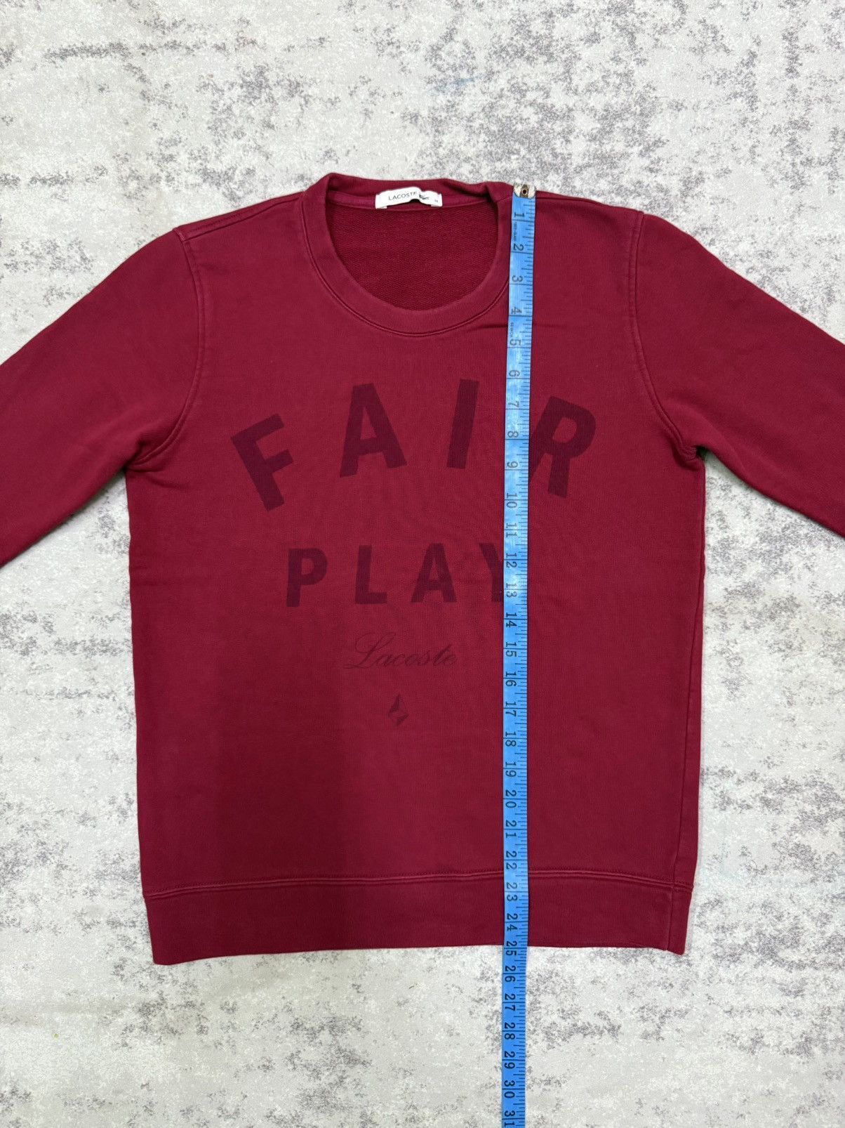 Lacoste Lacoste Spellout Maroon Sweatshirt Size US S / EU 44-46 / 1 - 15 Thumbnail