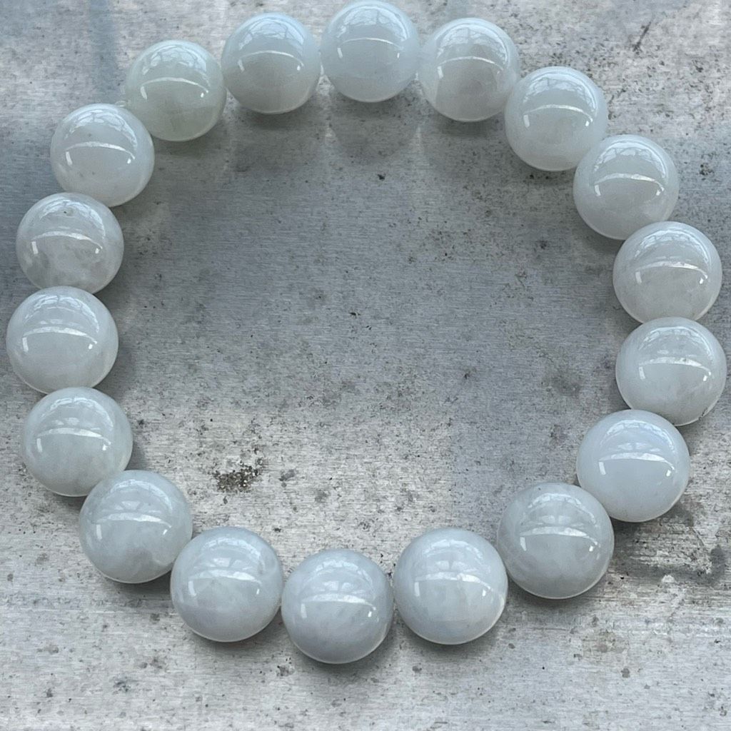 Other White Moonstone beaded bracelet 7” crystal healing beads 10m Size ONE SIZE - 3 Thumbnail