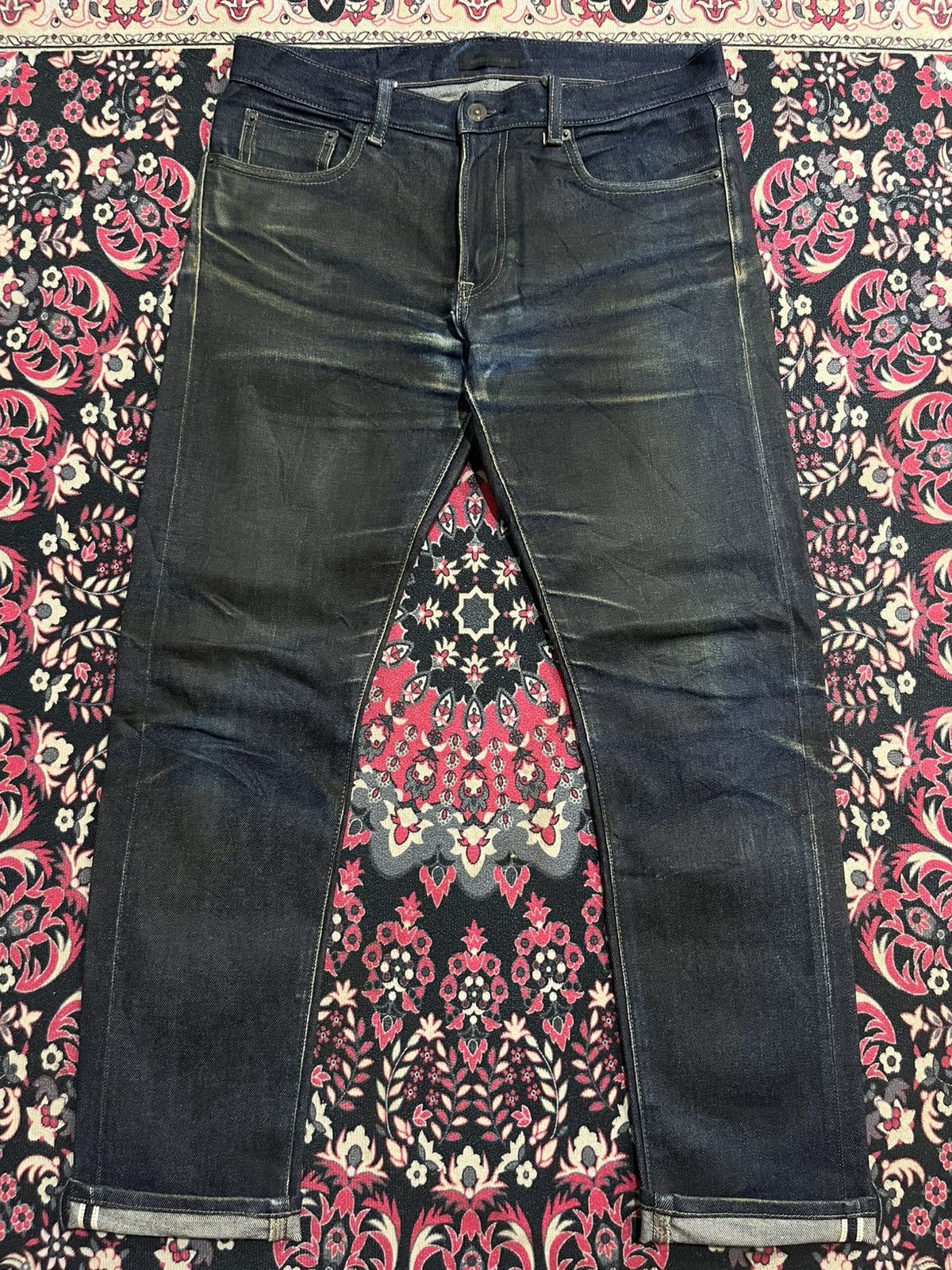 Undercover × Uniqlo Vintage Uniqlo UJ Dark Blue Faded Washed Selvedge Jeans Size US 32 / EU 48 - 1 Thumbnail