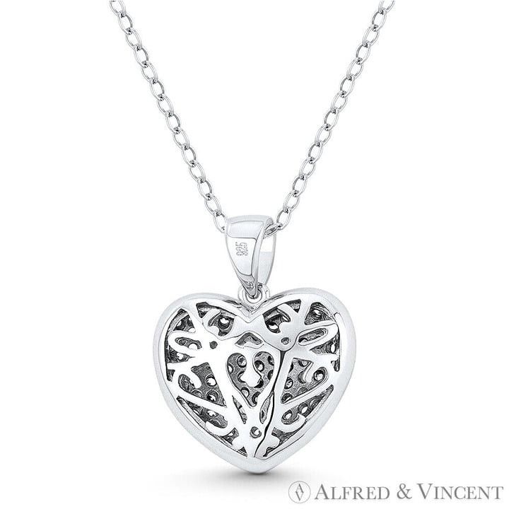 Other Bubble Heart CZ Crystal Pendant in 925 Sterling Silver Size ONE SIZE - 2 Thumbnail