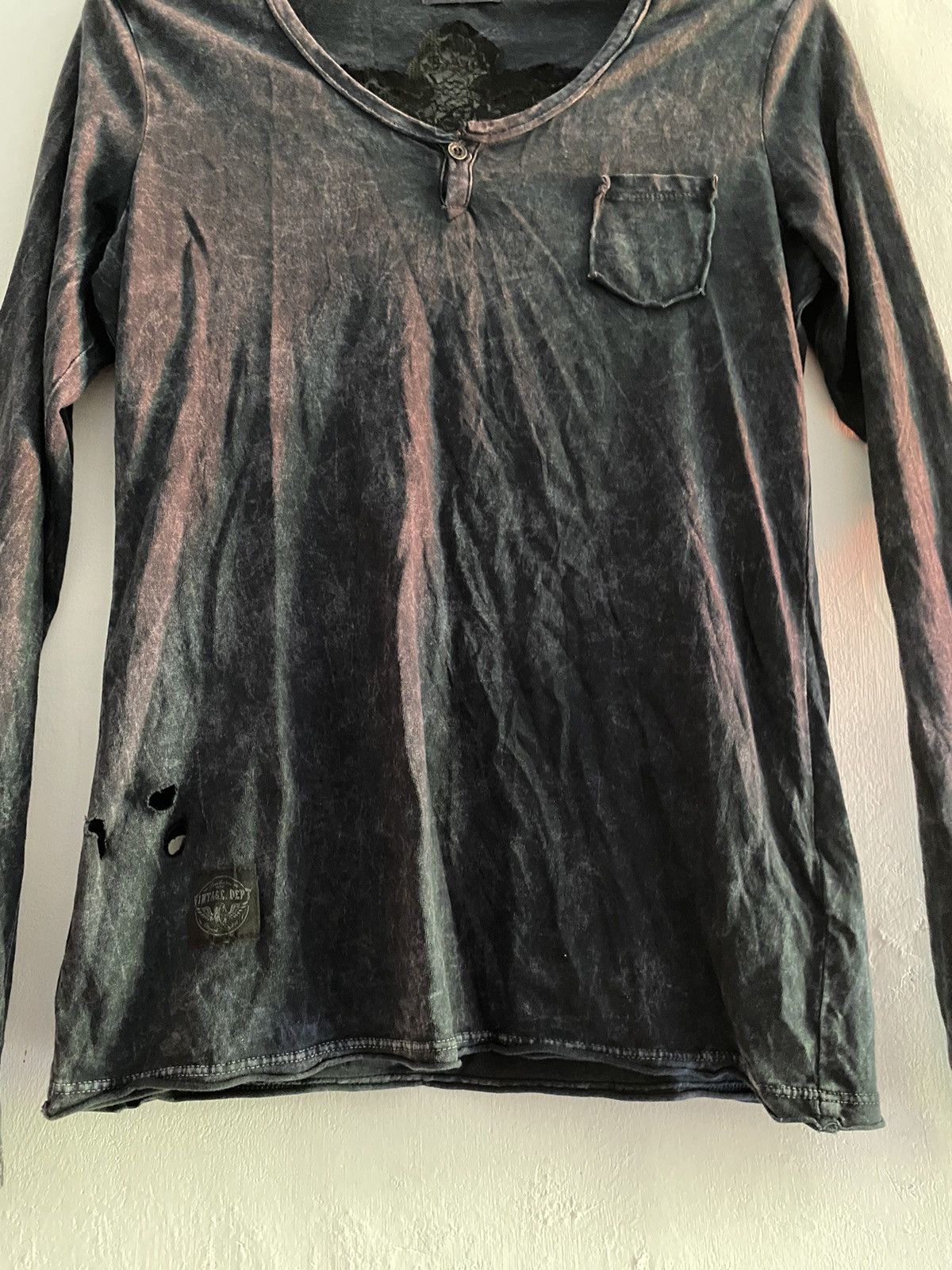 20471120 buckaroo distressed pocket washed black longsleeve tshirt Size US M / EU 48-50 / 2 - 3 Thumbnail